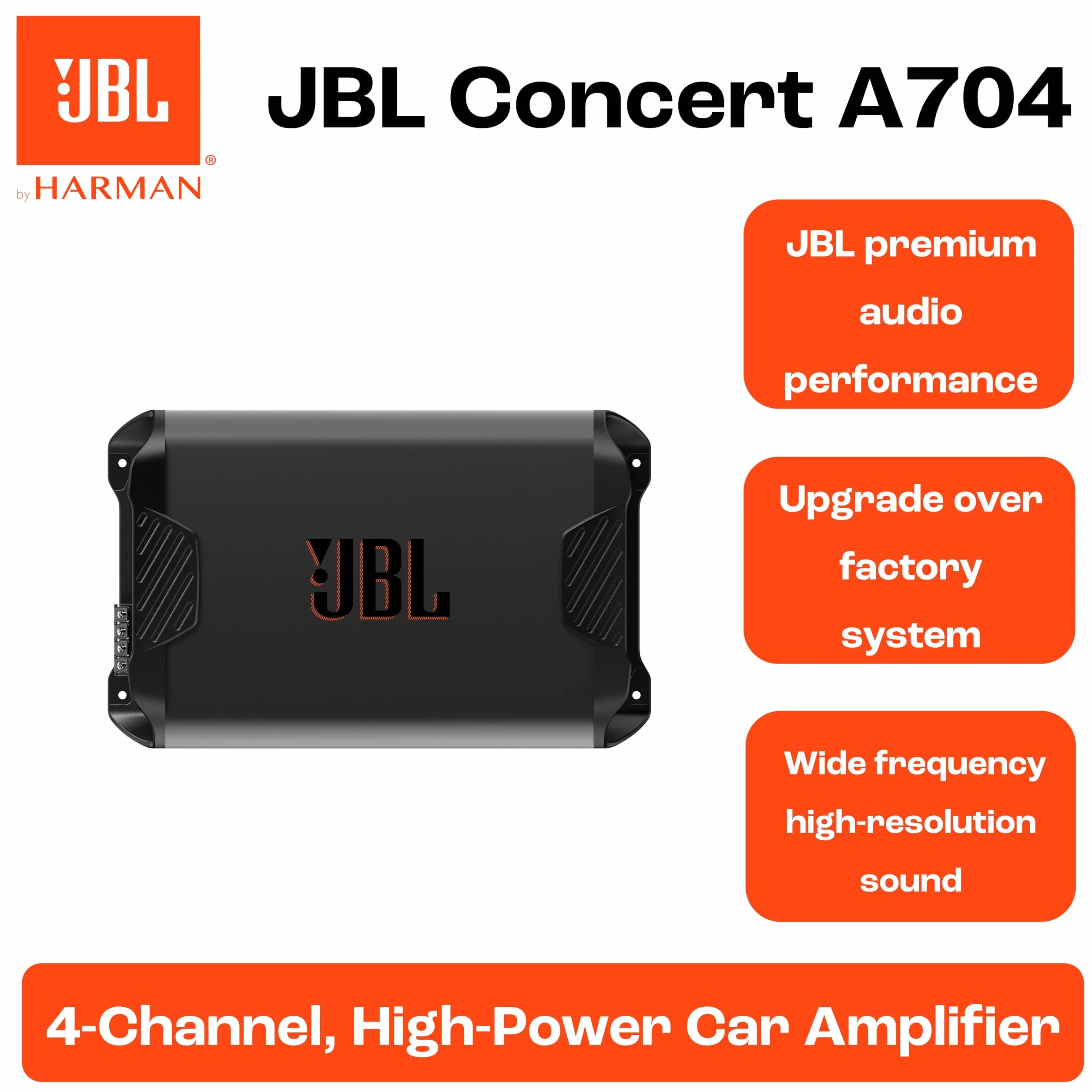 JBL Club A754 4-kanałowy wzmacniacz samochodowy firmy Harman Kardon – samochodowy wzmacniacz radia samochodowego – 4 x 75 W lub 2 x 200 W do 2 lub 4 głośników samochodowych