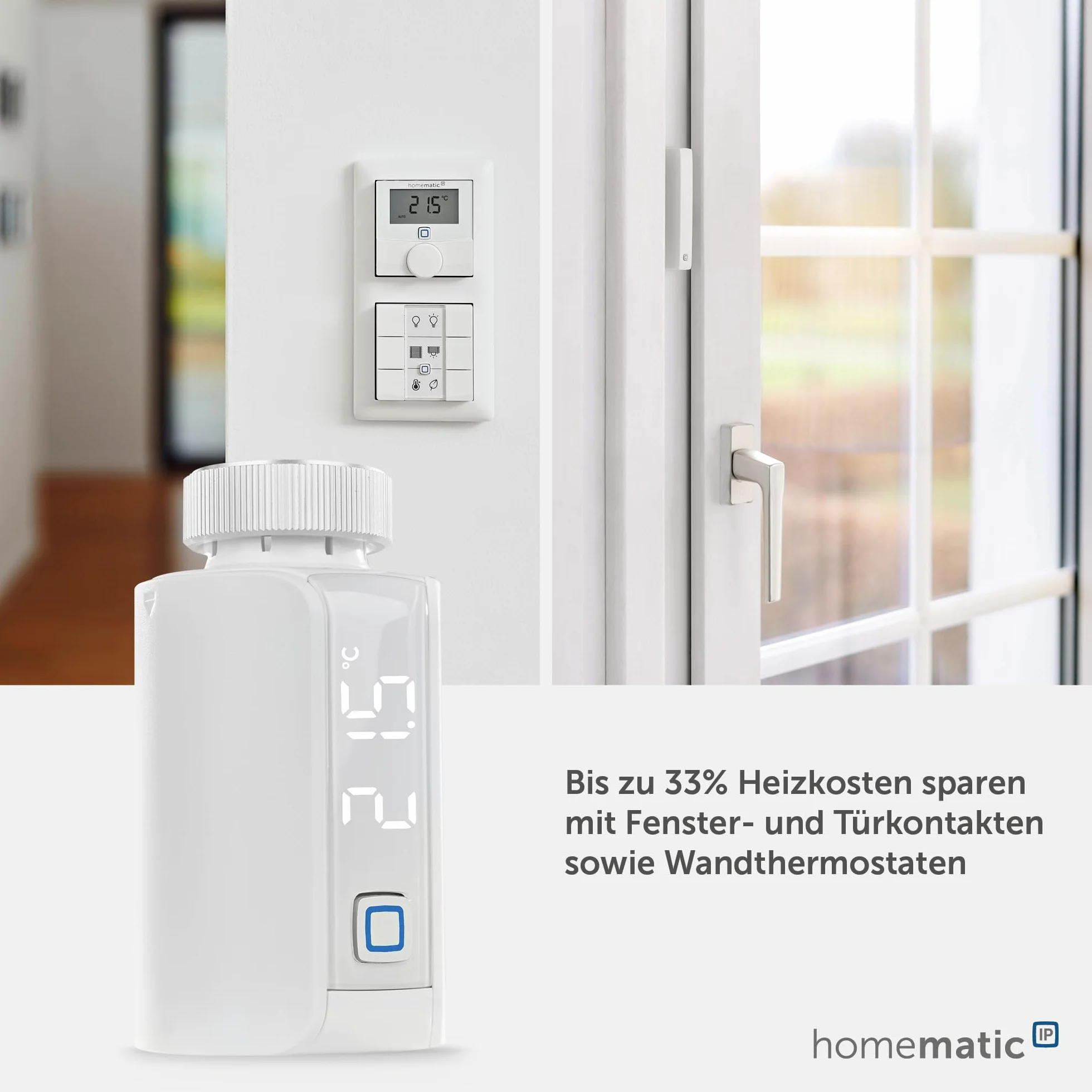Homematic LP Smart Home termostat do grzejnika EVO, Biały, 53 x 55 x 94 mm