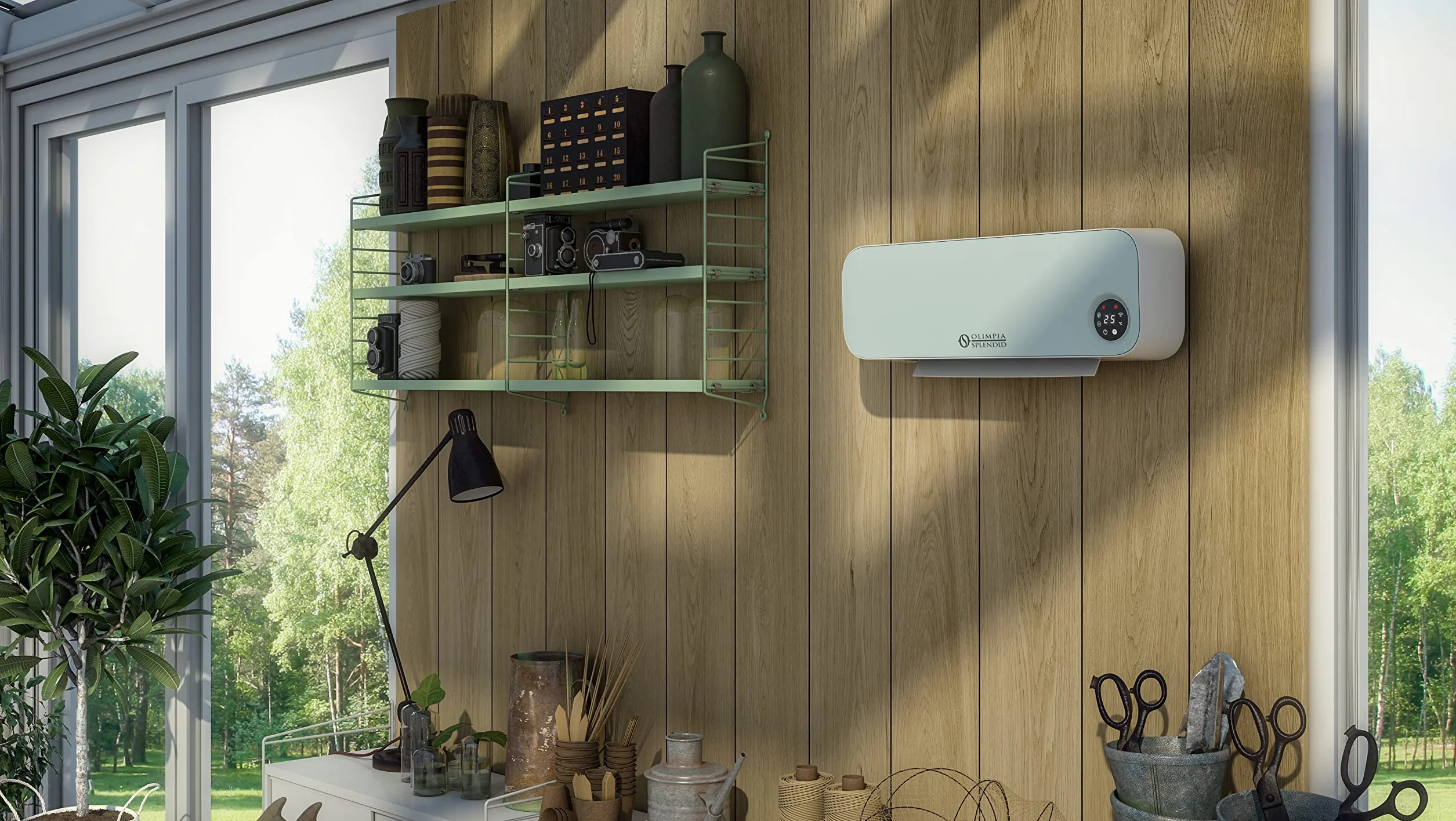 Olimpia Splendid 99265 CALDO SKY G WIFI - Grzejnik ceramiczny 2.000 W, 220-240 V, Zielony