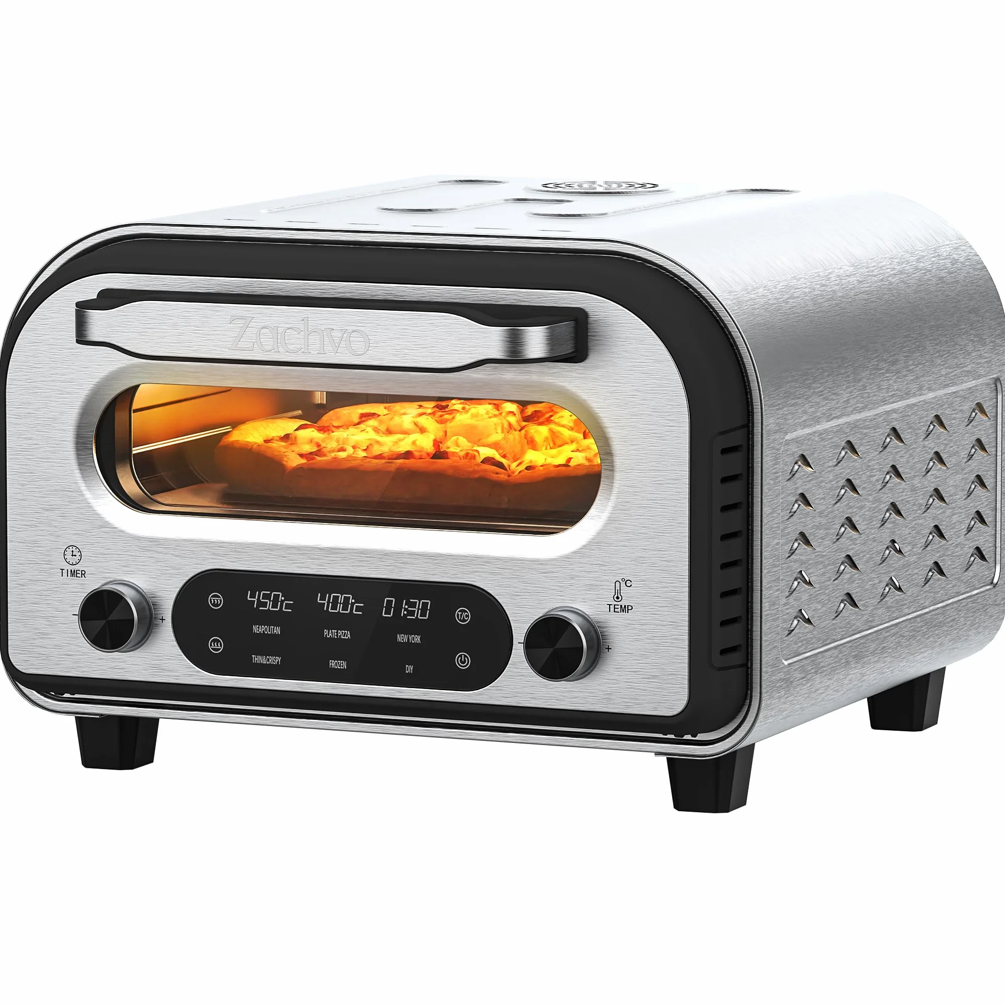 Elektryczny piekarnik do pizzy 450°C stal nierdzewna 32 cm timer 1-60 min