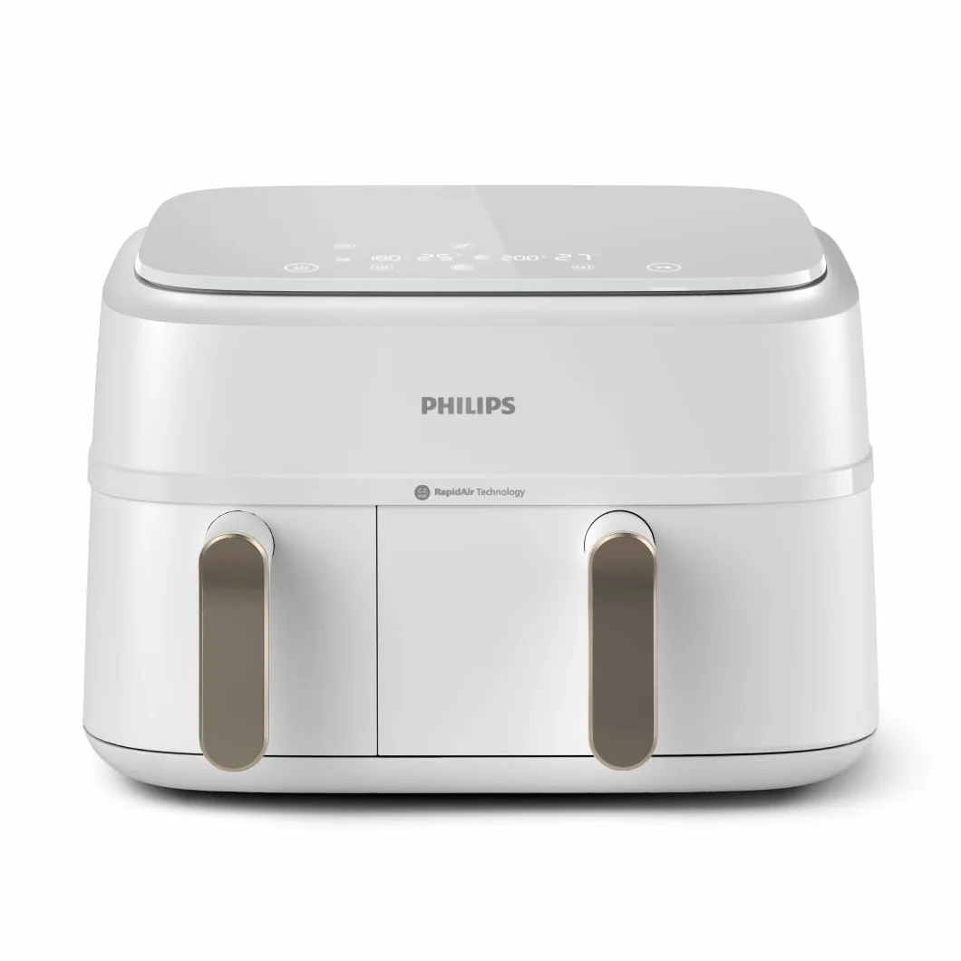 Philips Airfryer Dual Basket Serii 3000 Frytownica 9L 2 Kosze RapidAir Plus Biała NA353/10