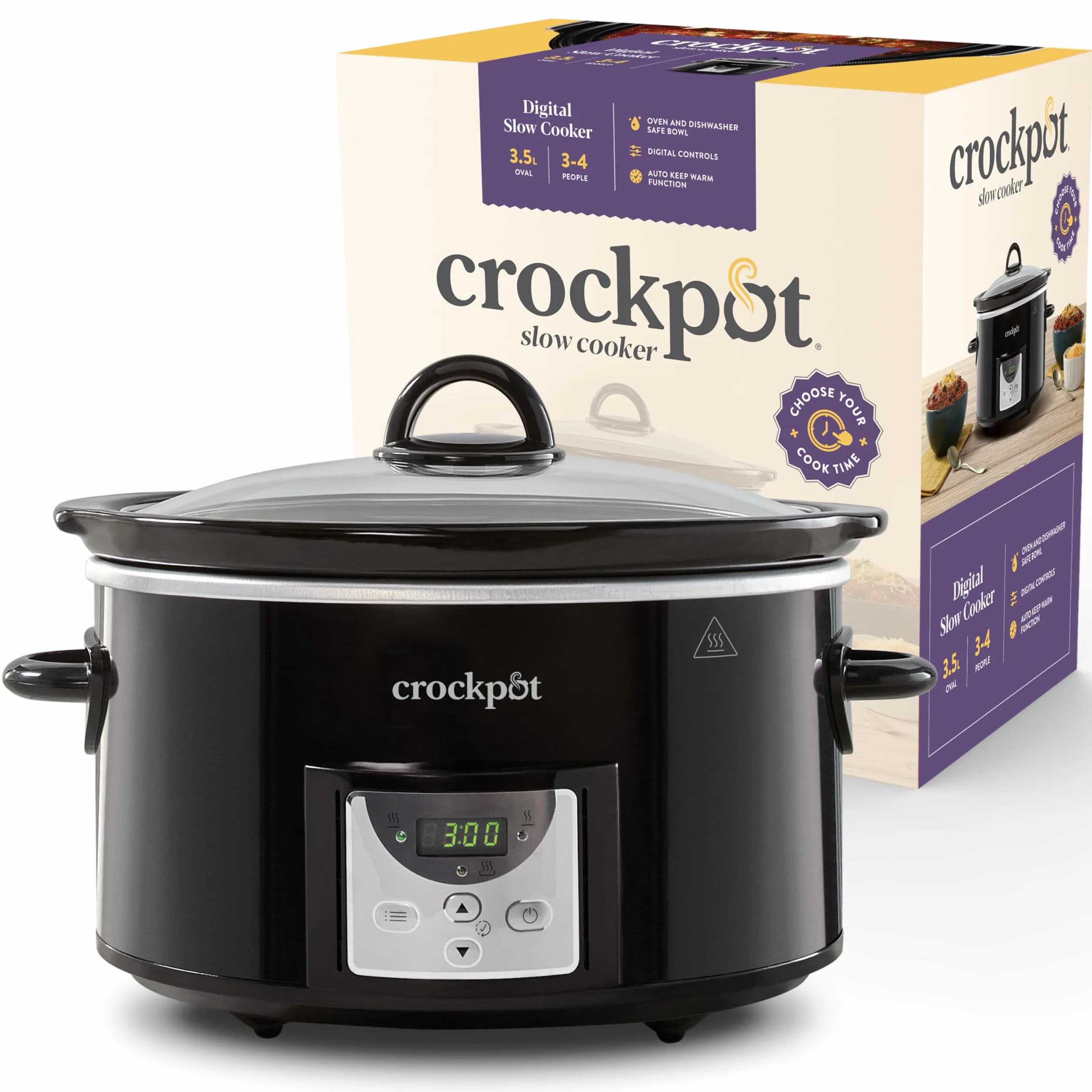 Crockpot cyfrowy wolnowar 3,5 l programowalny timer czarny CSC113X