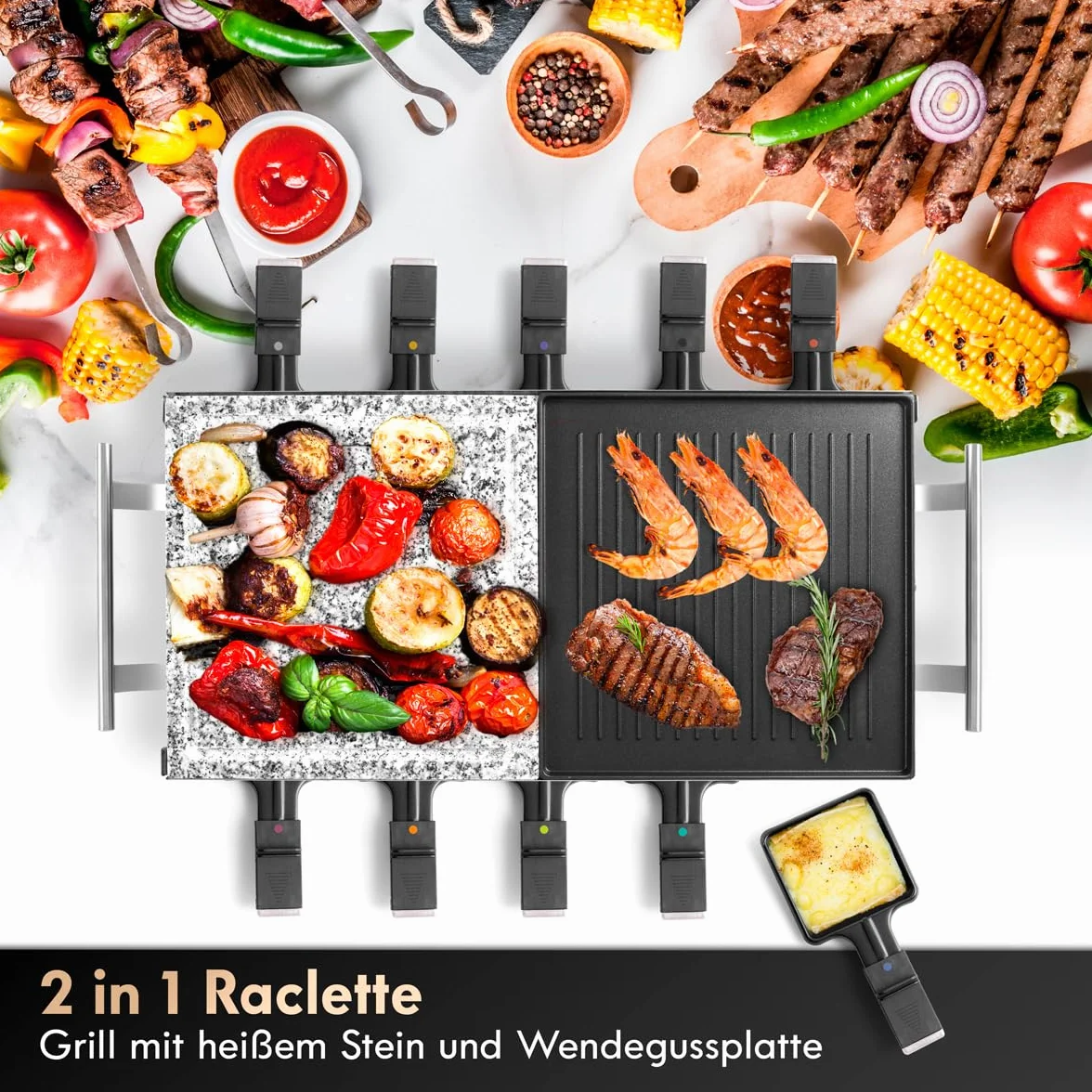 ProfiCook skrobak do grilla 2 w 1, 1700 W, płyta kamienna i grillowa, powłoka nieprzywierająca, stal nierdzewna, PC-RG 1144