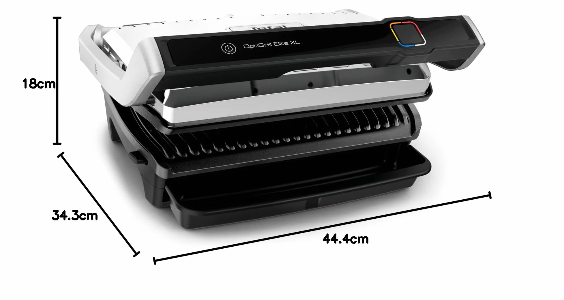 Tefal GC760D Grill, Szary/Czarny, 44,4 x 34,3 x 18 cm, 7,2 kg