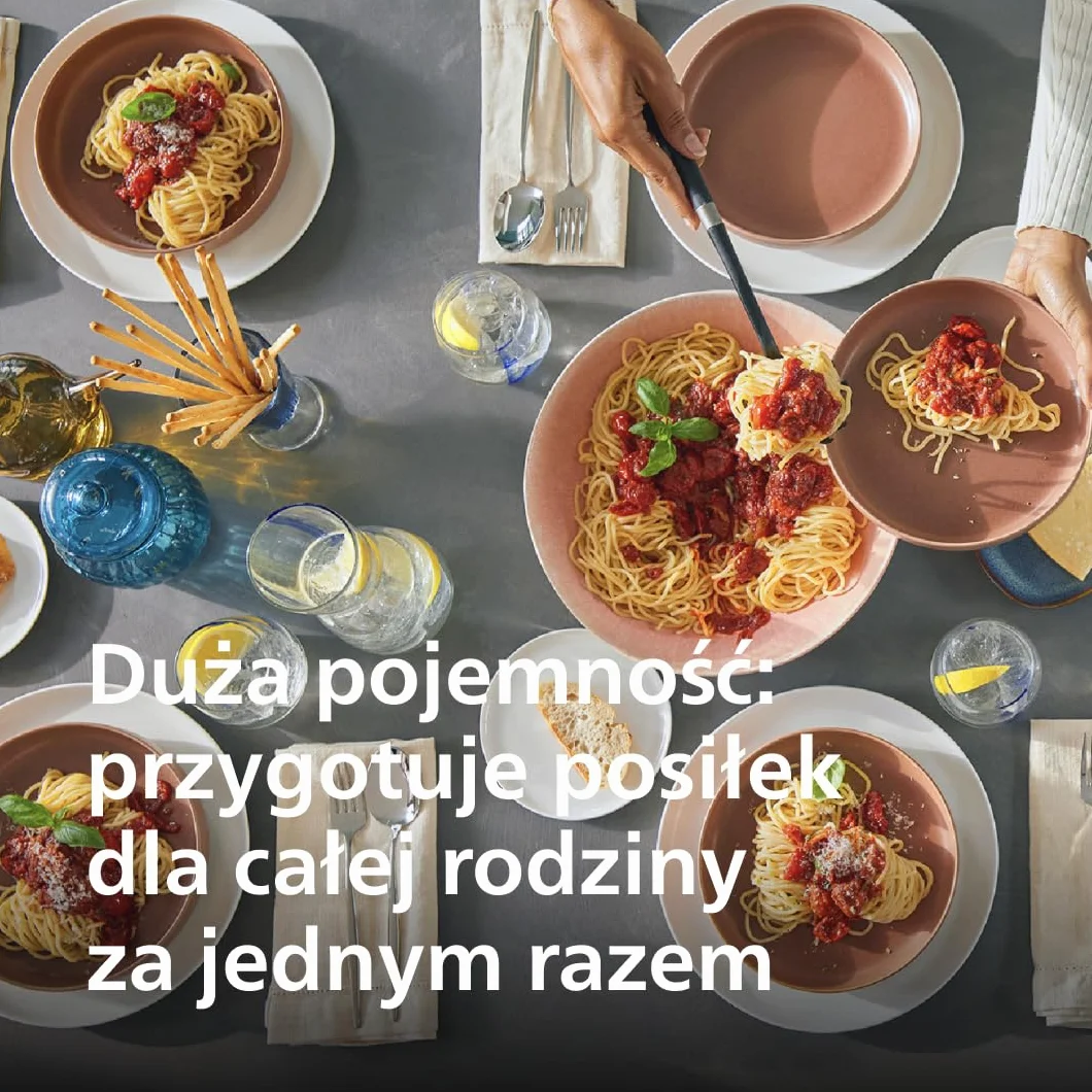 Philips Seria 7000 Urządzenie do wyrobu makaronu Automatyczne ważenie 8 tarczy formujących Czarny HR2665/93