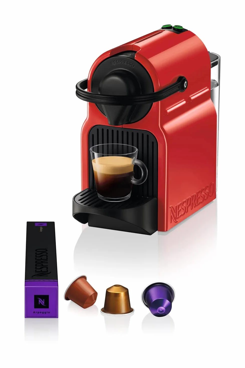 Nespresso Maszyna na Kapsułki Inissia xn1005 Firmy Krups, Bardzo Szybka Gotowość do Pracy, Automatyczne Wyłączanie, Wiśniowa Czerwień