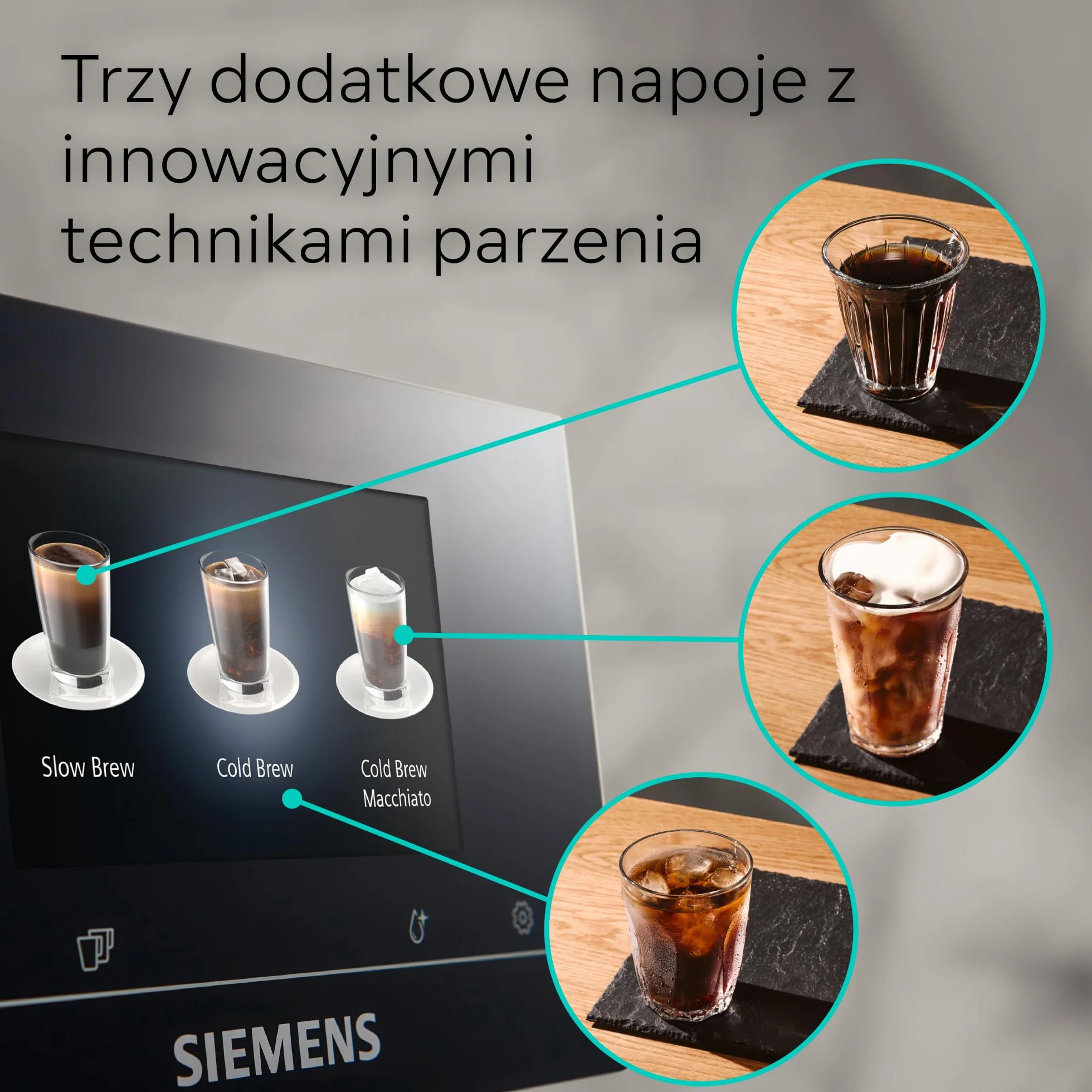 Siemens EQ700 Classic automatyczny ekspres do kawy z iSelect, Cold Brew, Slow Brew, Home Connect TP715E17