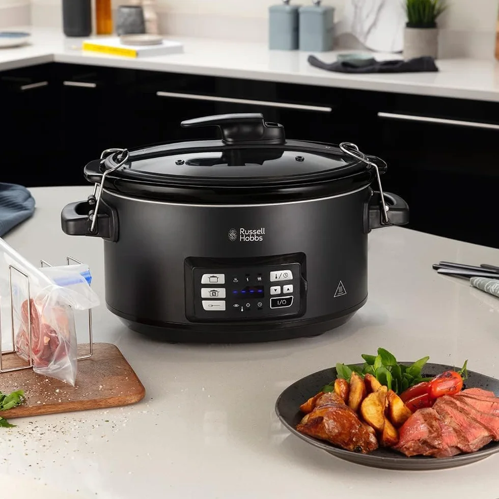 Russell Hobbs Wolnowar 6,5l Ceramiczny Wyjmowany Garnek Regulacja Temperatury 350W Czarny Matowy 25630-56