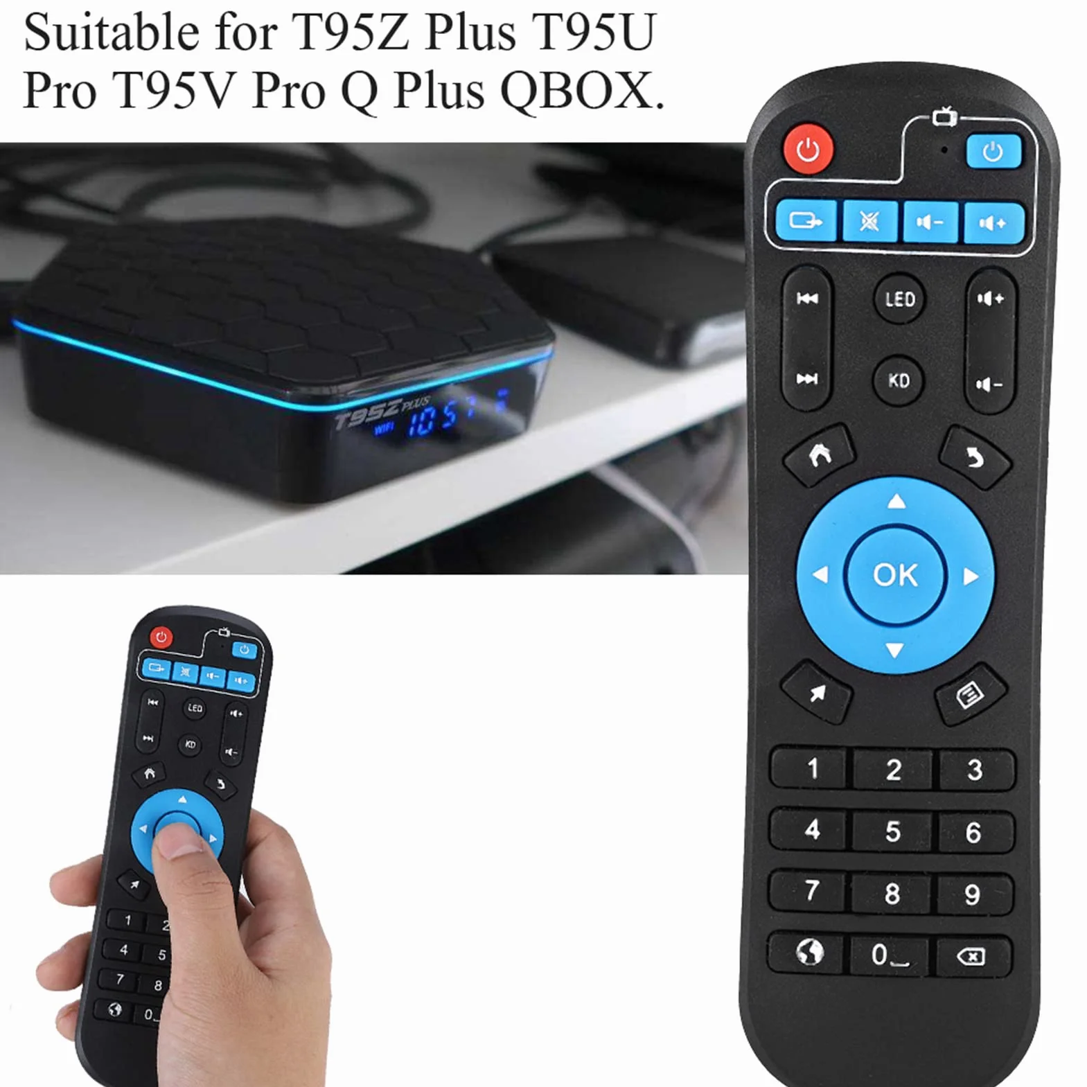 Zamienny pilot zdalnego sterowania uniwersalny zestaw top box kontroler kompatybilny z T95Z Plus T95U Pro T95V Pro Q Plus QBOX