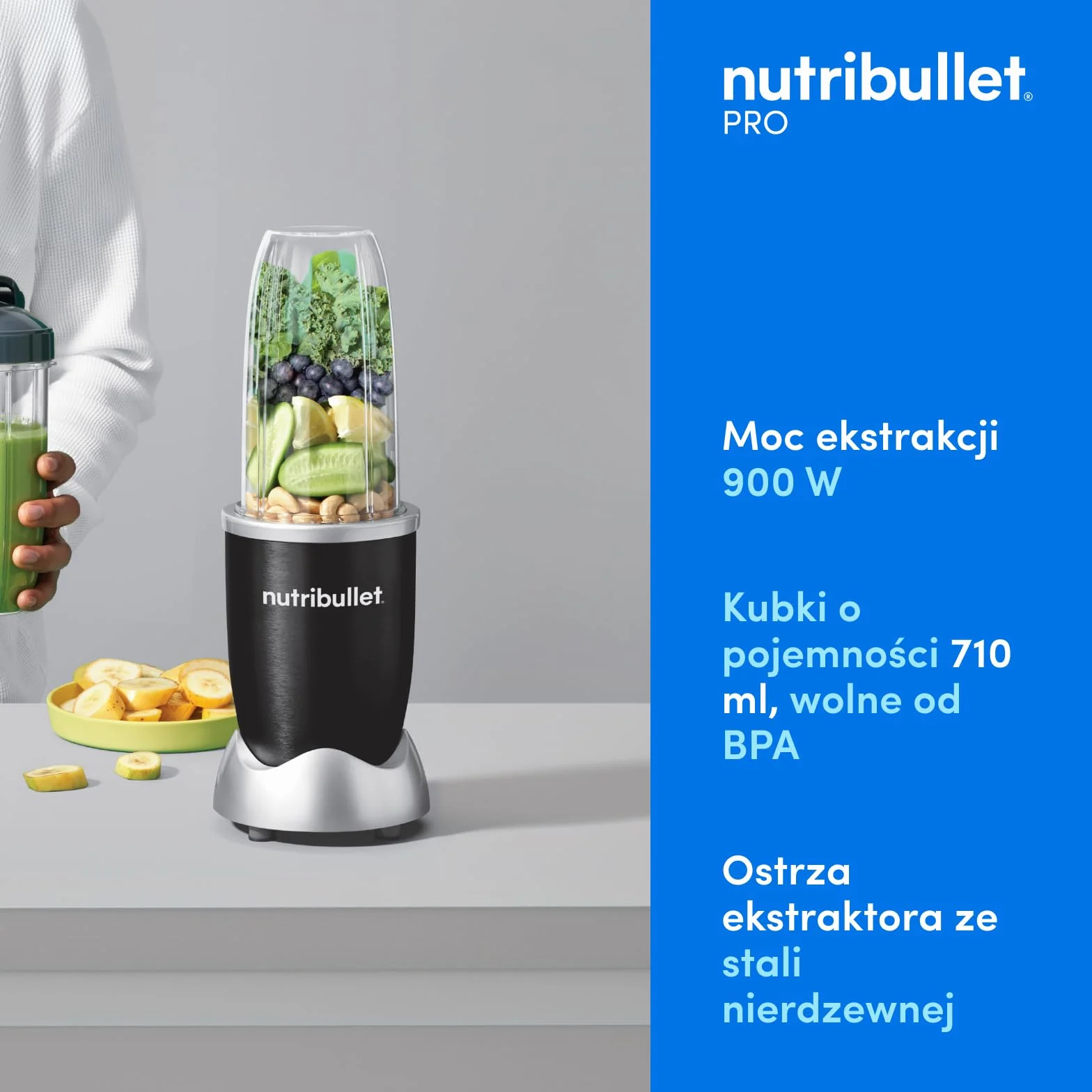 Nutribullet Pro 900 blender elektryczny 700 ml NB904B