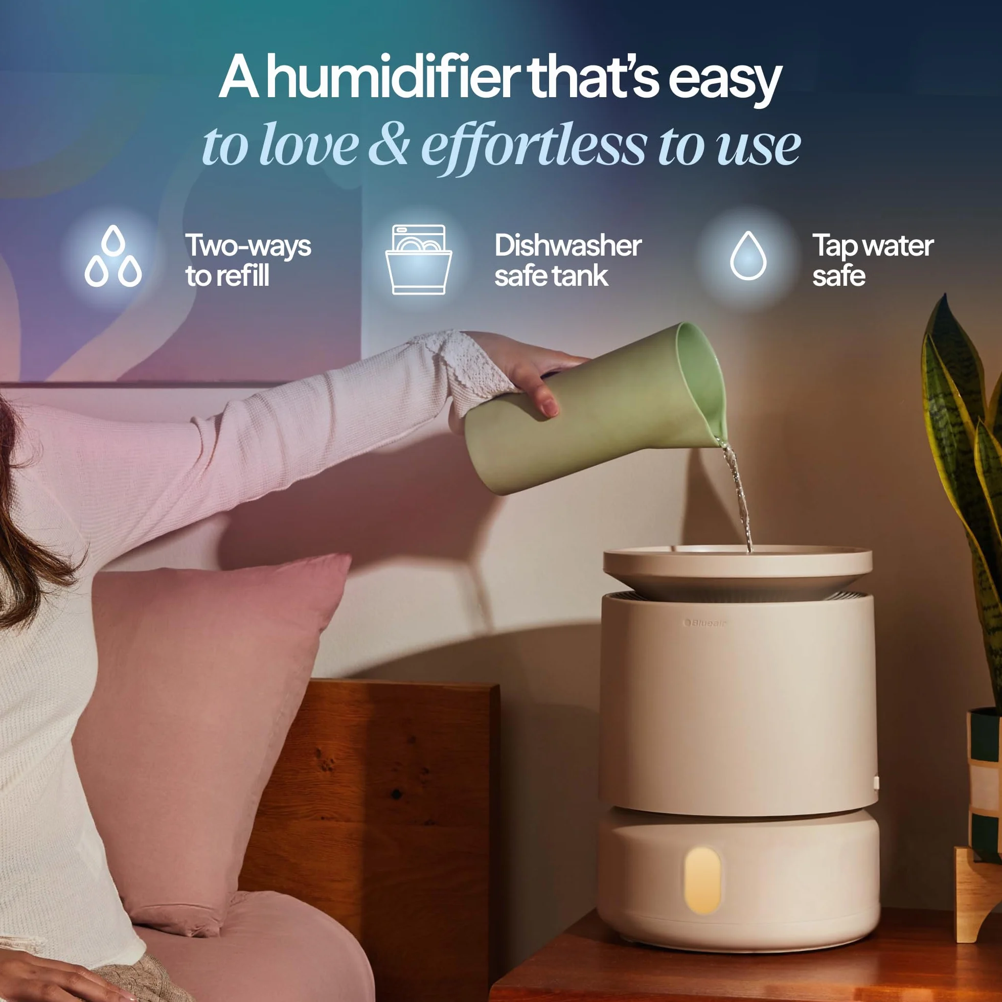 Blueair Nawilżacz powietrza DreamWell 48 h Top-Fill InvisibleMist cichy bez mgły