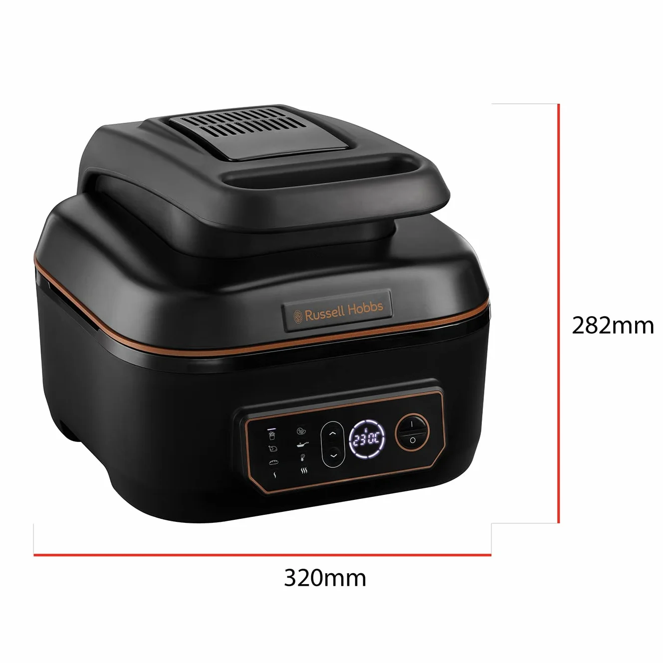 Russell Hobbs Frytkownica beztłuszczowa XL 5,5L [Air Fryer / Grill / Multicooker] Rapid Air (można myć w zmywarce, grzanie górne i dolne, wolnowar, pieczenie, mrożona pizza Ø 30cm) SatisFry 26520-56
