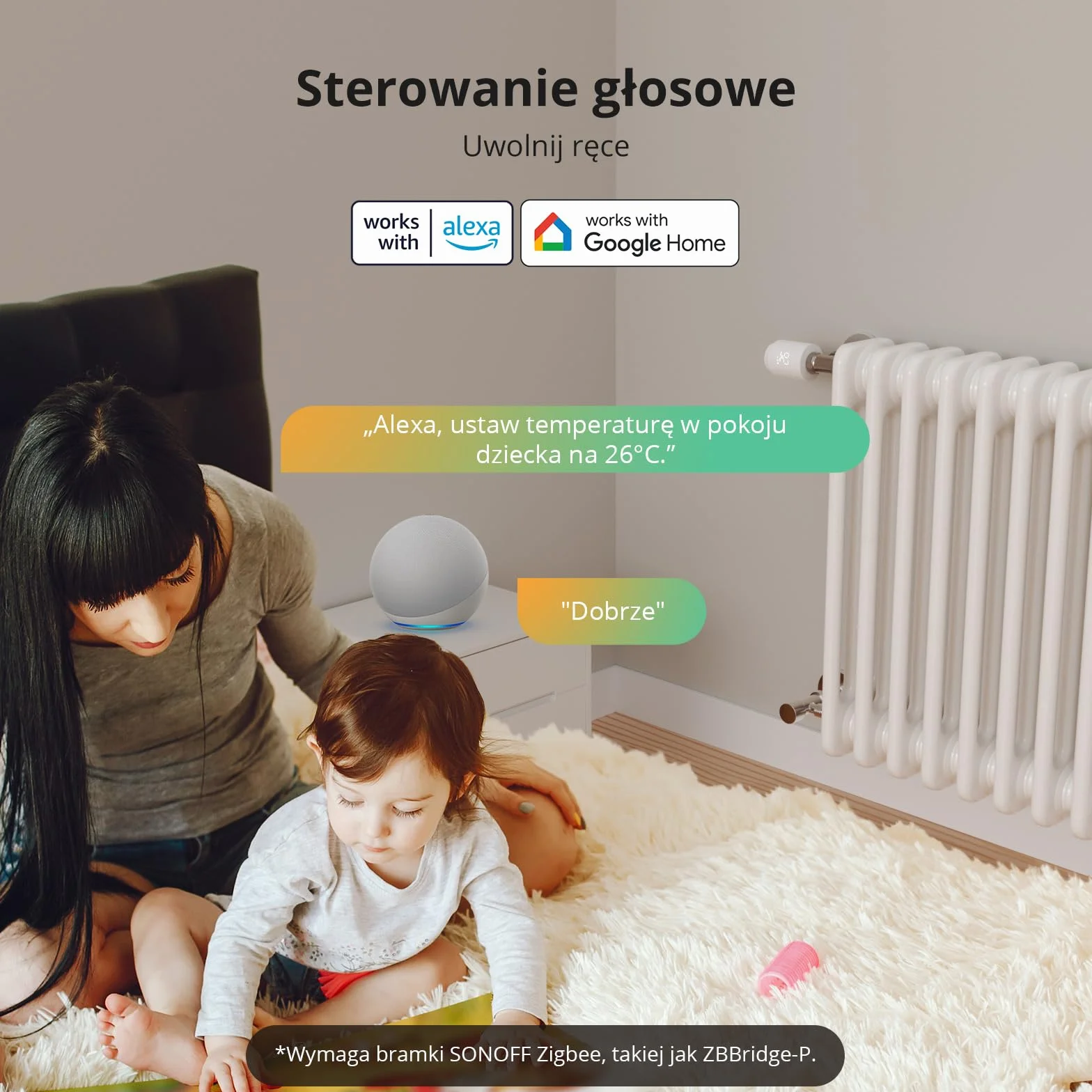 SONOFF TRVZB Zigbee Thermostatic Radiator Valve 4PCS Inteligentny Termostat z Aplikacją Kompatybilny z Alexa Home Assistant 6 Adapterów