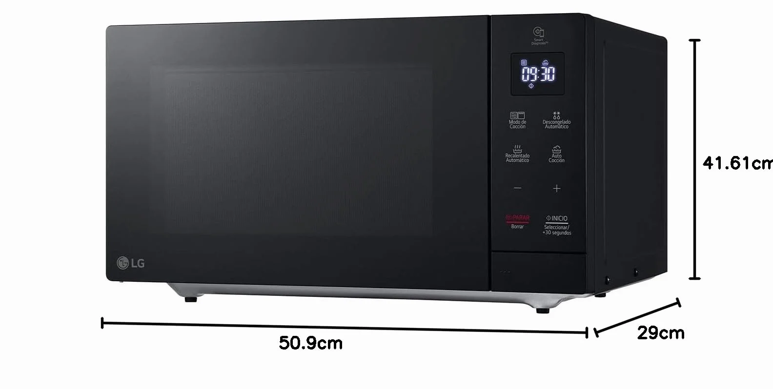 LG MH7032JAS kuchenka mikrofalowa (30 l, 1000 W) z grillem (wyświetlacz LED, 28 automatycznych programów, łatwa pielęgnacja), czarna