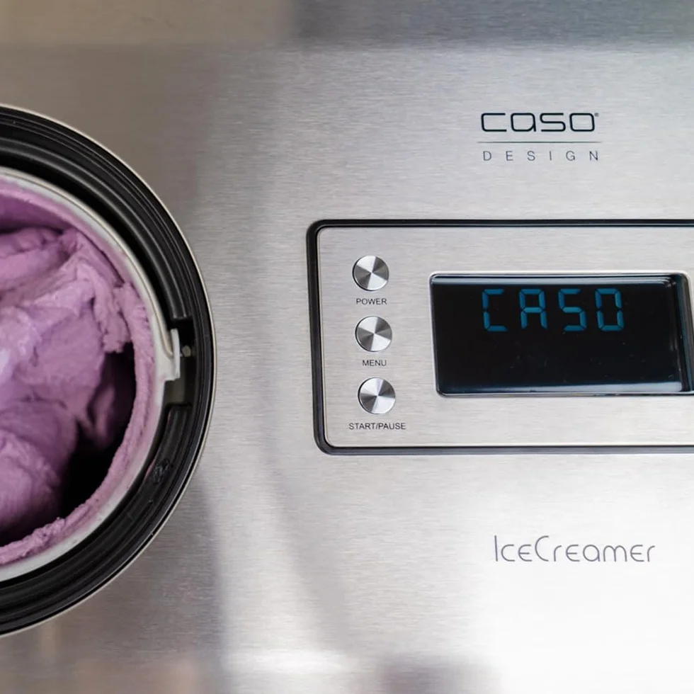 CASO Ice Creamer – 2 w 1 designerska maszyna do lodów i jogurtów z technologią kompresorową, nie wymaga wstępnego chłodzenia, produkuje do 2 l lodów, lodów lub jogurtów