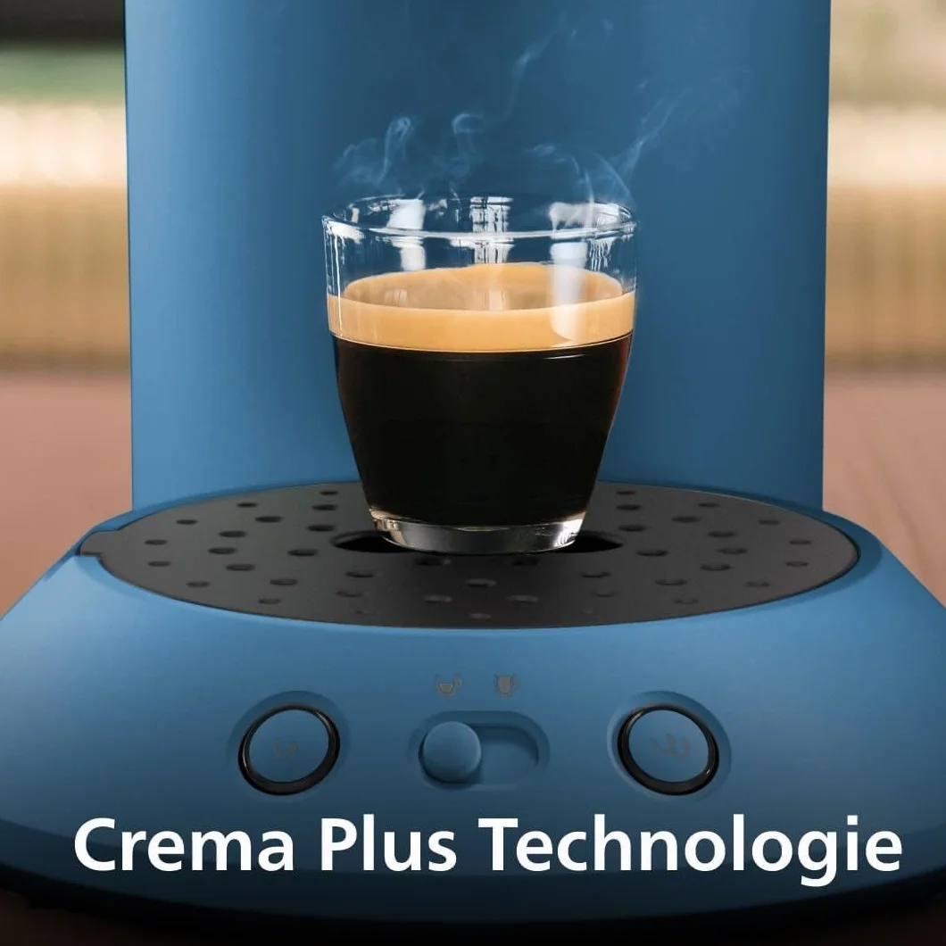 Senseo Original Plus CSA210/00 ekspres do kawy (wybór siły kawy, technologia wzmocnienia kawy, tworzywo sztuczne z recyklingu), niebieski Pavone