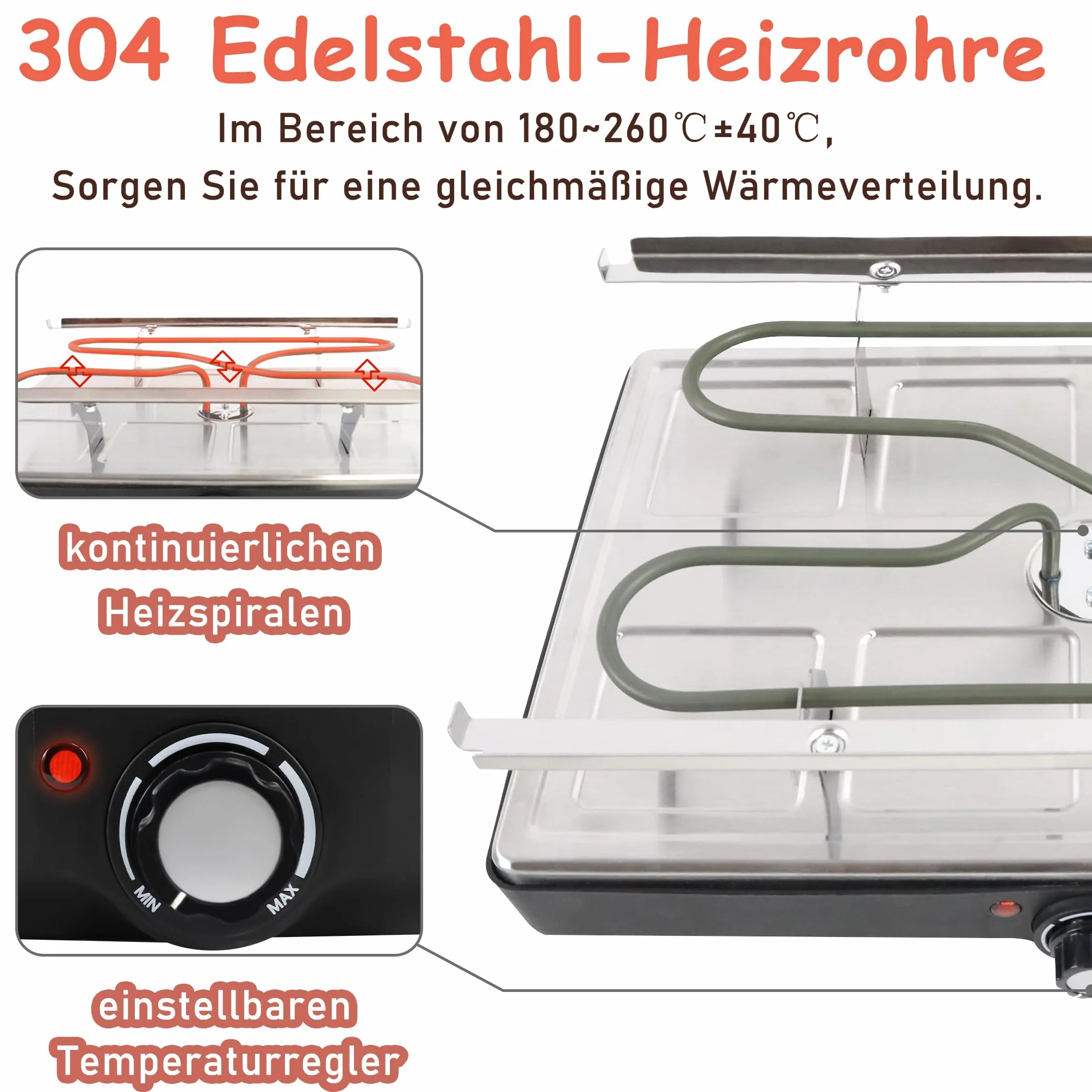 YRHome Grill Raclette 1500 W dla 8 Osób z Płytą Kamienną i Grillową, 8 Patelni, Bezstopniowa Regulacja Temperatury