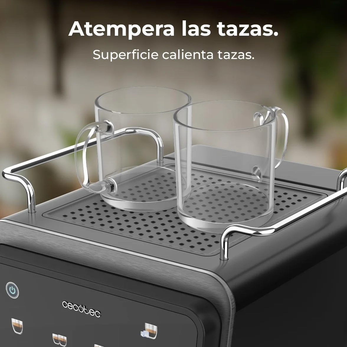 Cecotec Ekspresy do kawy półautomatyczne Power Espresso Touch ColdBrew Latte. 1350 W, 20 barów, zimny, hartowany lub gorący, ekran dotykowy, zbiornik na wodę 1,5 l, zbiornik na mleko, podwójne ramię