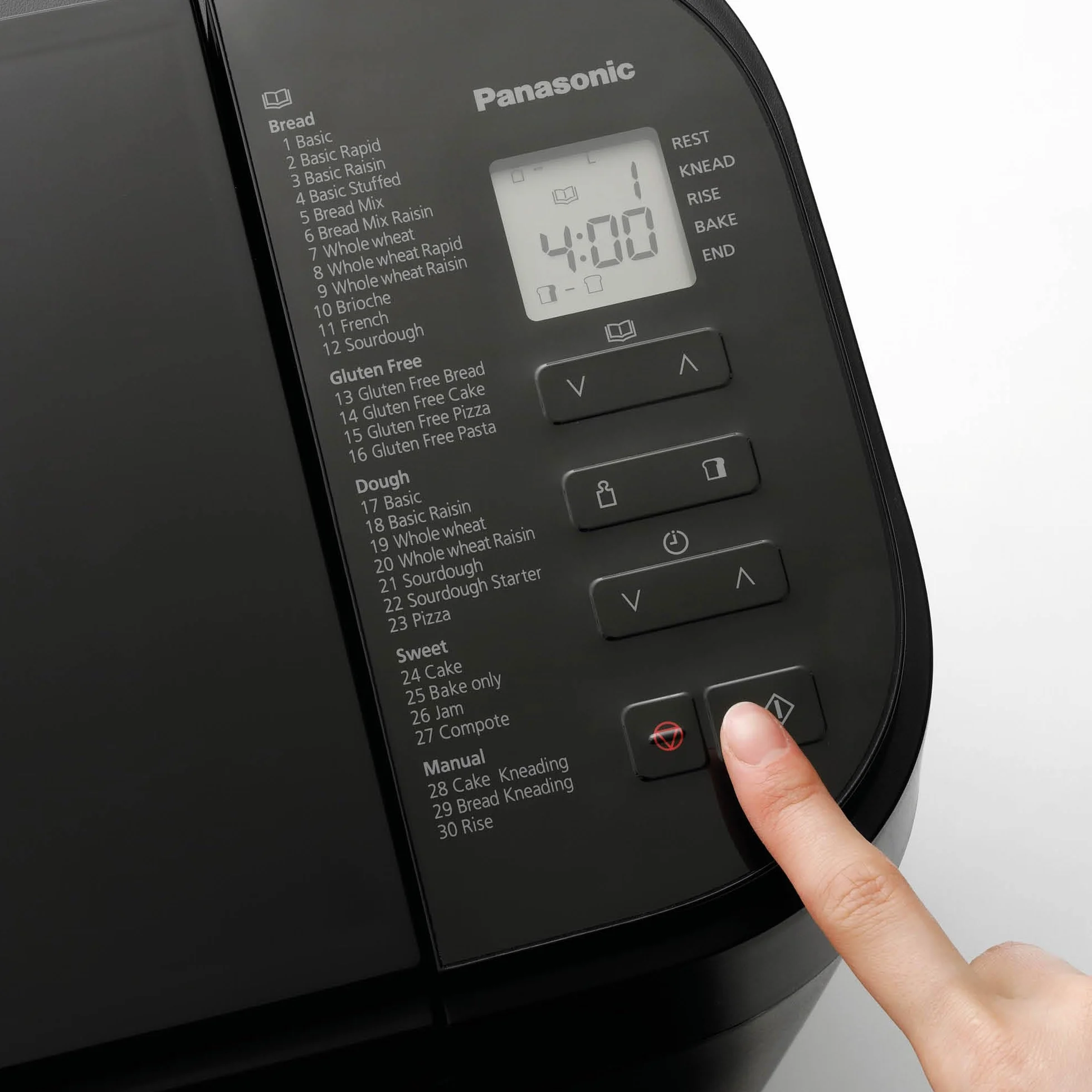 Panasonic SD-R2530 wypiekacz do chleba (30 programów wypieku, 2 czujniki temperatury, cyfrowy timer do 13h, 3 rozmiary bochenka, dozownik bakalii), czarny