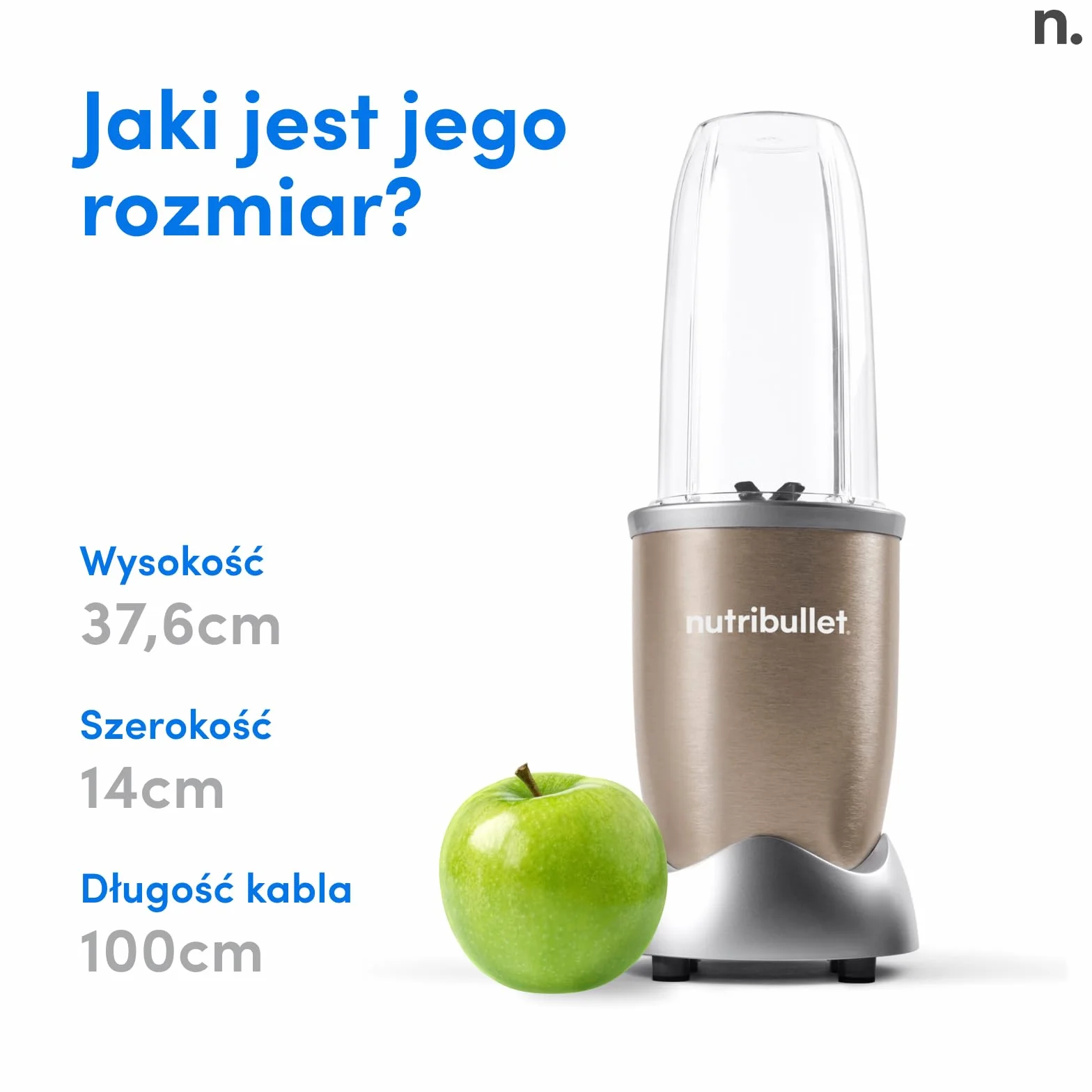 Nutribullet Pro 900, blender elektryczny, rozdrabniacz, blender do smoothie, wielofunkcyjny rozdrabniacz, zlewka 700 ml, NB904CP