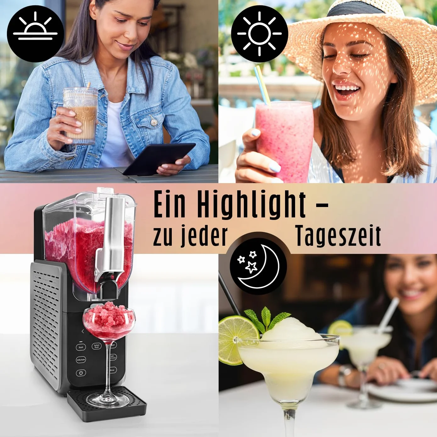 GOURMETmaxx FreezeUp Maszyna do lodów 2,8 l 5 trybów pracy elektryczna
