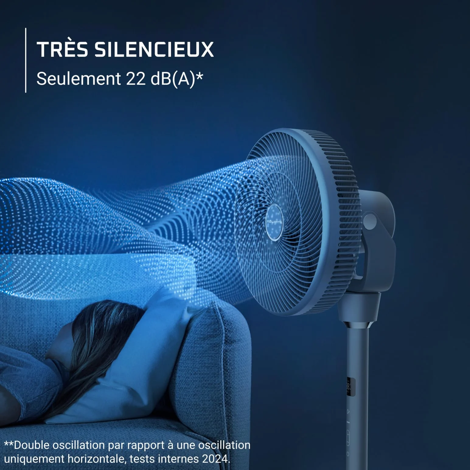 Rowenta Turbo Swift Silence QV5041F0 Wentylator stojący, 30 m3/min, 18 prędkości, wielokierunkowa oscylacja