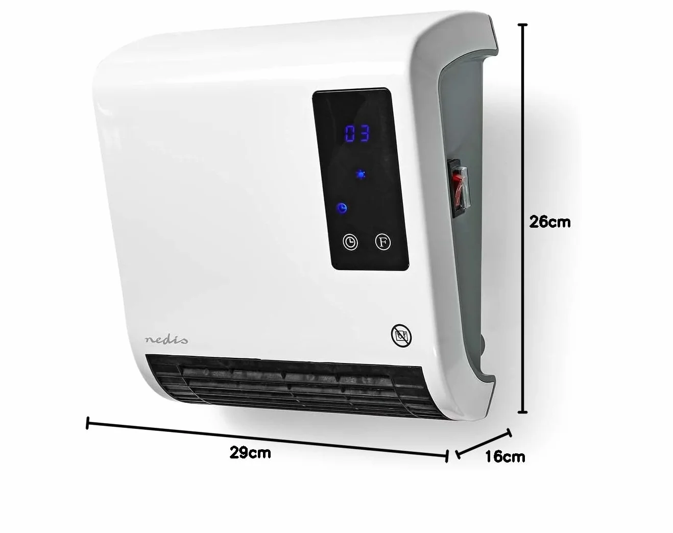 Grzejnik łazienkowy 2000 W z termostatem, 2 tryby, IP22, pilot, biały