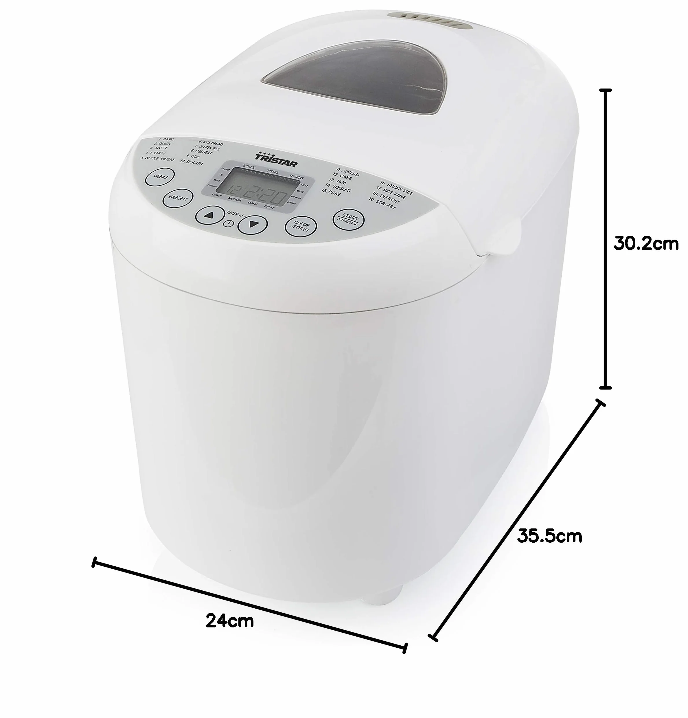 Tristar BM-4586 Automat Do Pieczenia Chleba, Regulowany Stopień Opiekania, Program Bezglutenowy, Biały