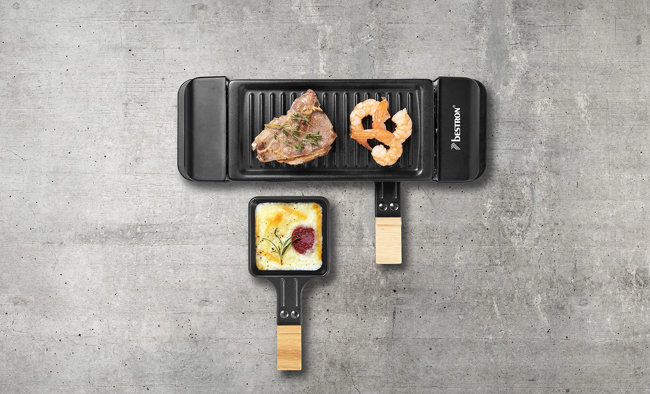 Bestron ARG150BW Raclette mini grill stołowy 350 W czarny
