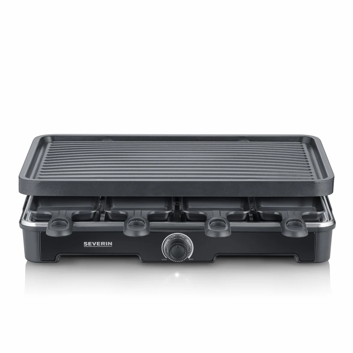 SEVERIN Raclette Grill 1400 W, 8 patelni, powłoka ceramiczna, czarny, RG 9670
