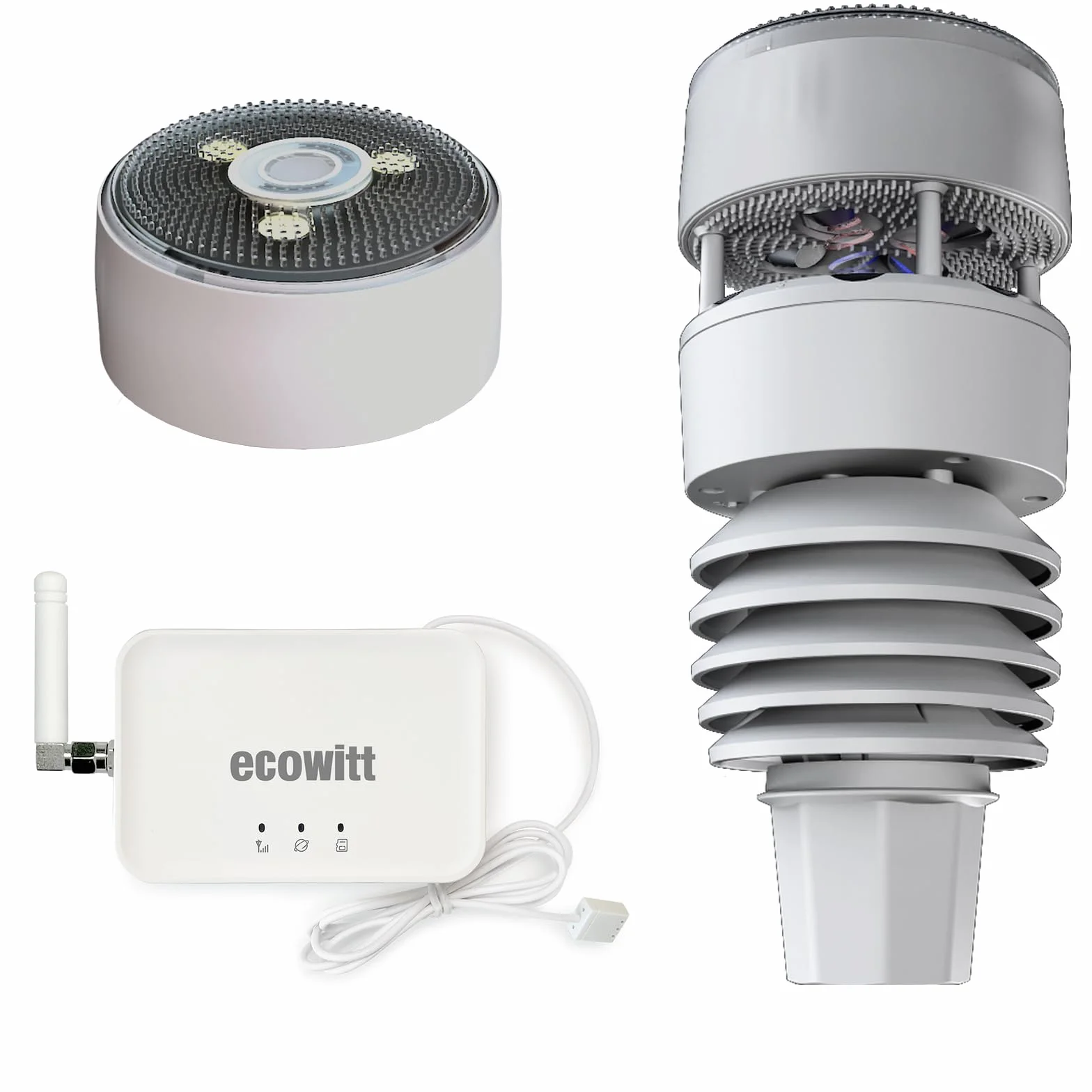 ECOWITT GW3001 Stacja pogodowa 7 w 1 z czujnikiem zewnętrznym WS90 i bramką 3 w 1 WiFi GW3000 868 MHz