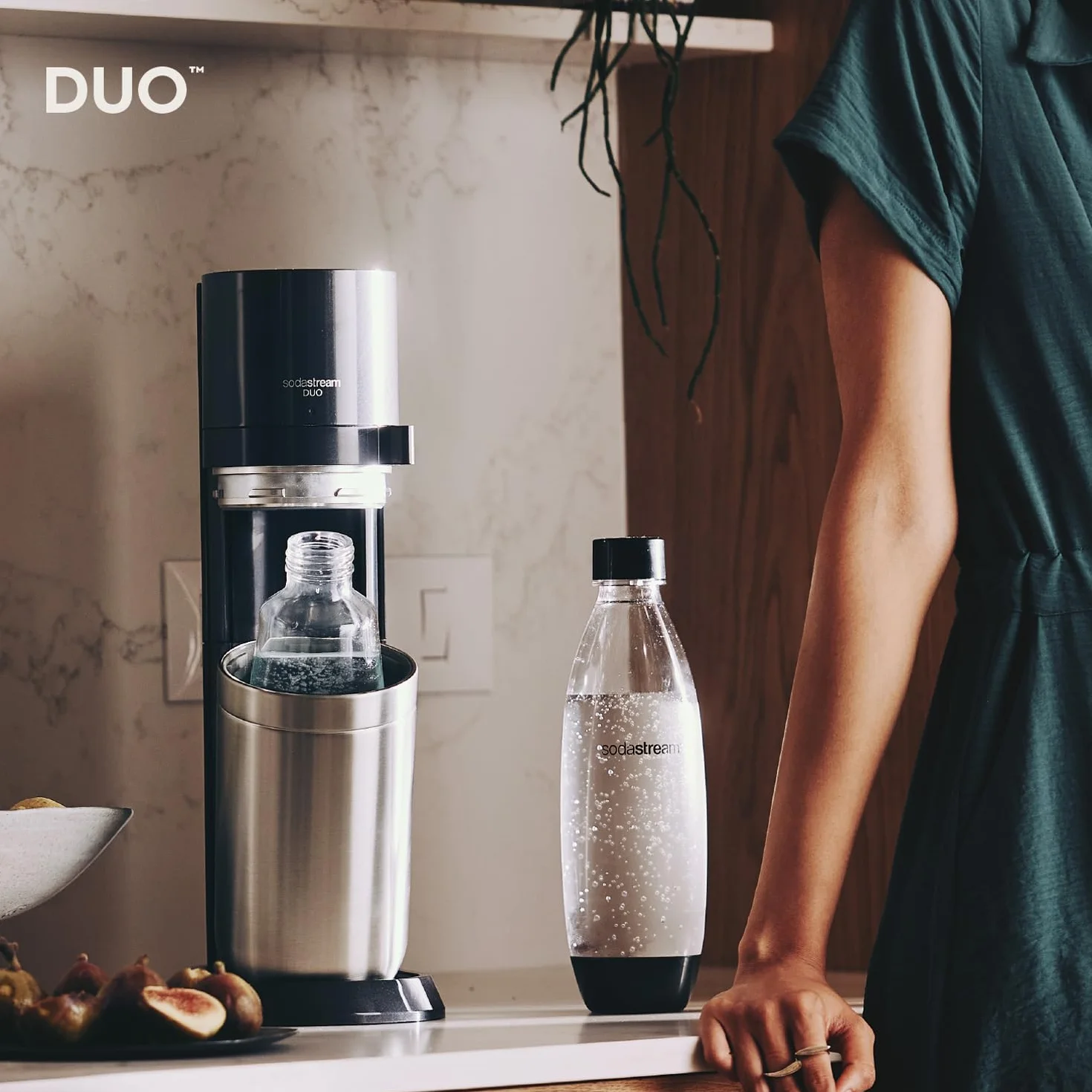 Sodastream Duo Saturator, Czarny/Srebrny, 44 cm