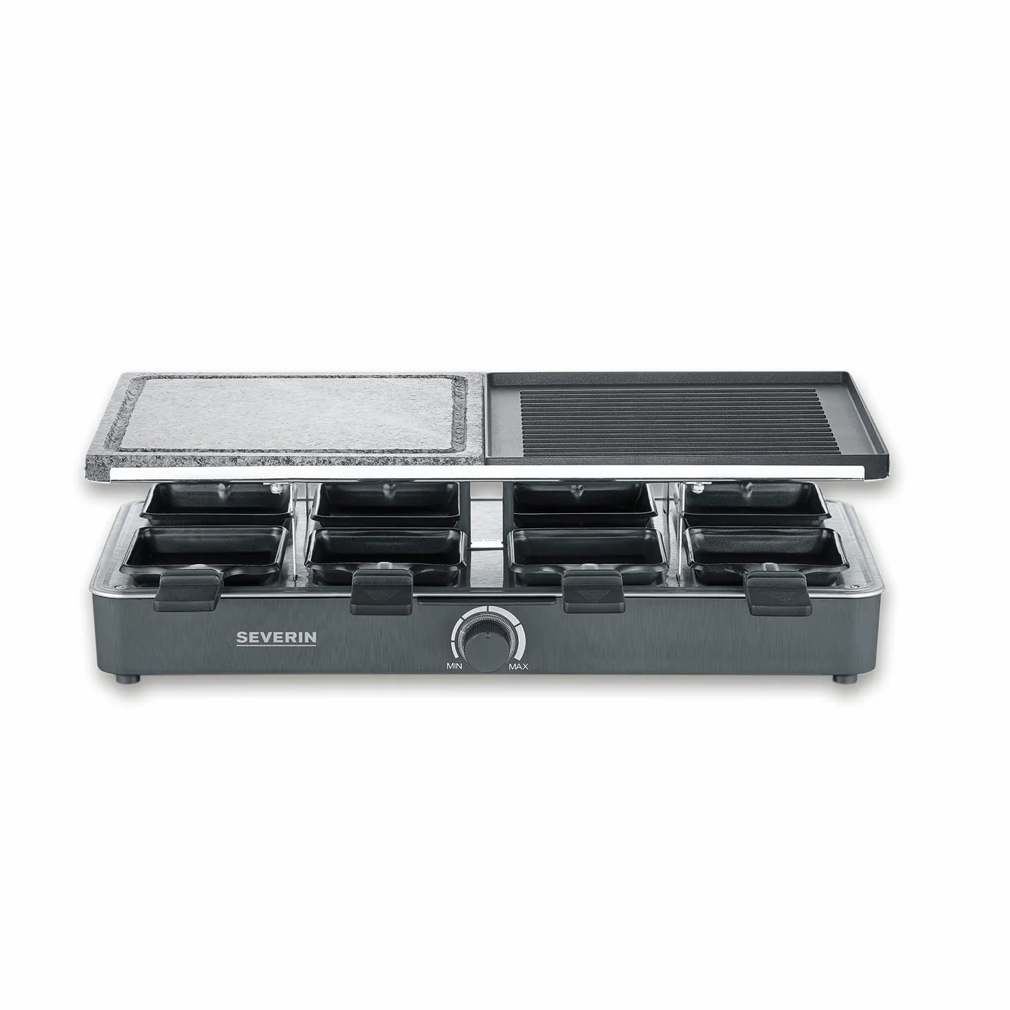 Severin 2371 RG Grill do Raclette z Naturalnym Kamieniem Grillowym, 1300 W, Czarny