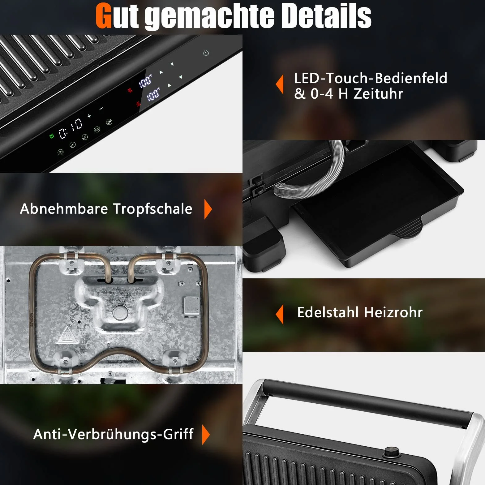 COSTWAY Opiekacz do kanapek 3 w 1, grill kontaktowy 1800 W, gofrownica, 2 wyjmowane płyty nieprzywierające, niezależne i dokładne ustawienie temperatury, 90°C - 230°C, akcesoria łatwe do czyszczenia