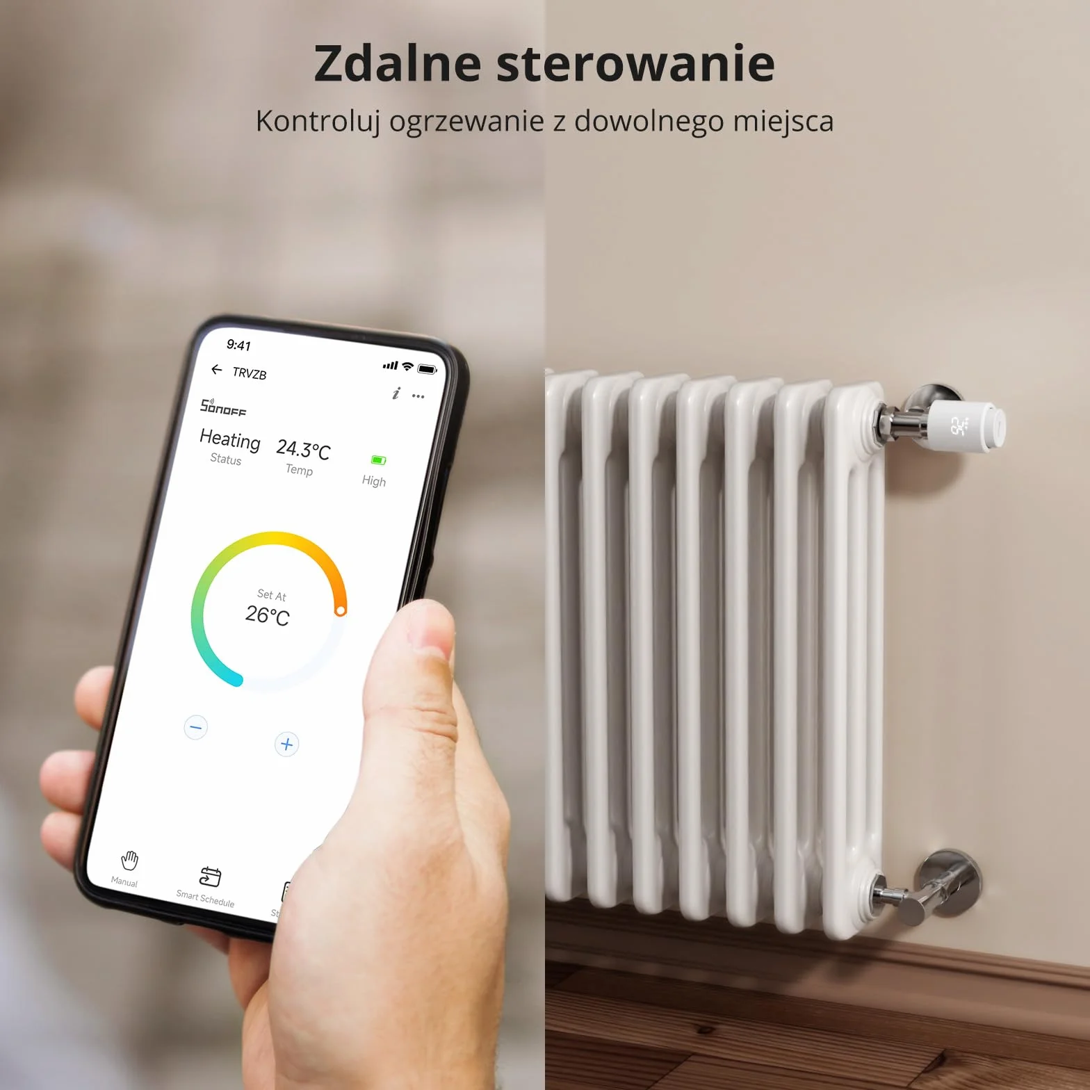SONOFF TRVZB Zigbee Thermostatic Radiator Valve 4PCS Inteligentny Termostat z Aplikacją Kompatybilny z Alexa Home Assistant 6 Adapterów