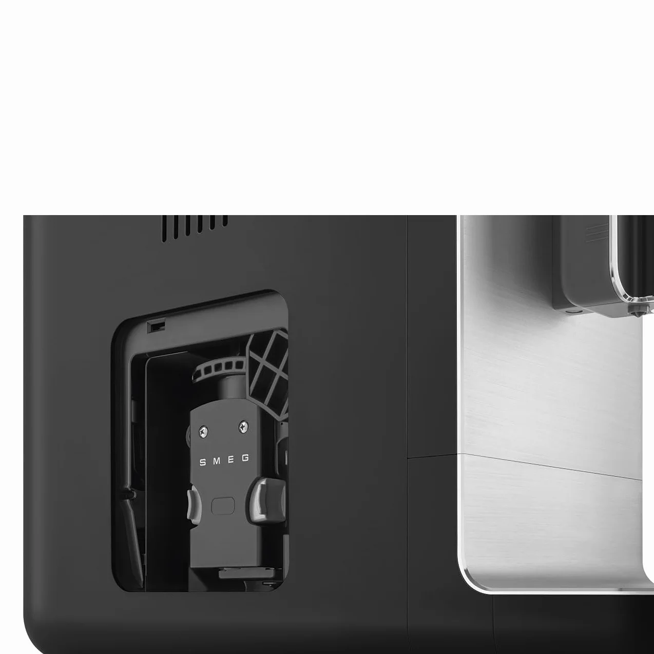 Smeg, Automatyczny ekspres do kawy espresso BCC11BLMEU, wbudowany młynek do ziarna, system termoblokowy, zbiornik na wodę 1,4 l, wyjmowany pojemnik na odpady, kompaktowe wymiary, 1350W, czarny