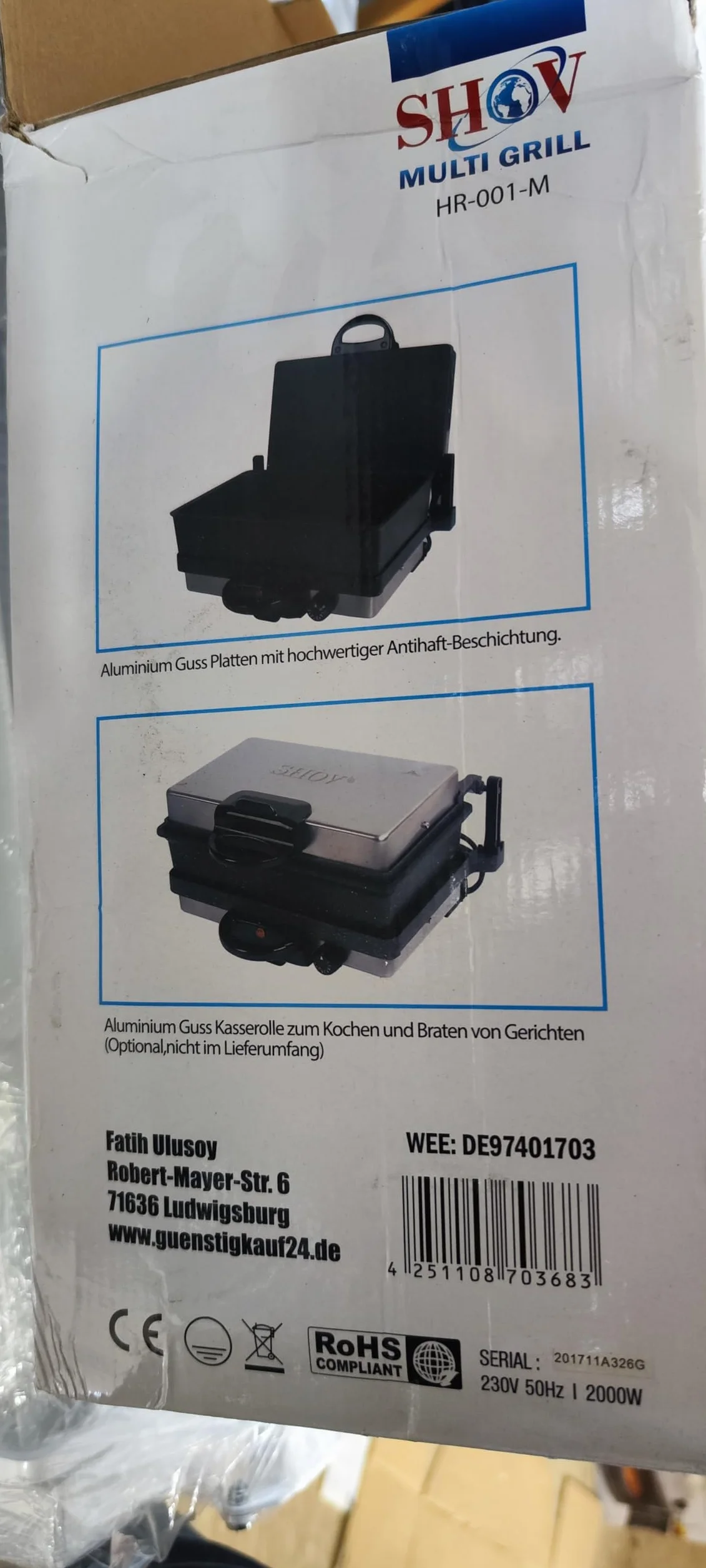 SHOV TANDUR Grill Kontaktowy Multi Grill Toster z lub bez rolki kasety TAVA i granitu lub teflonu do wyboru (granit)