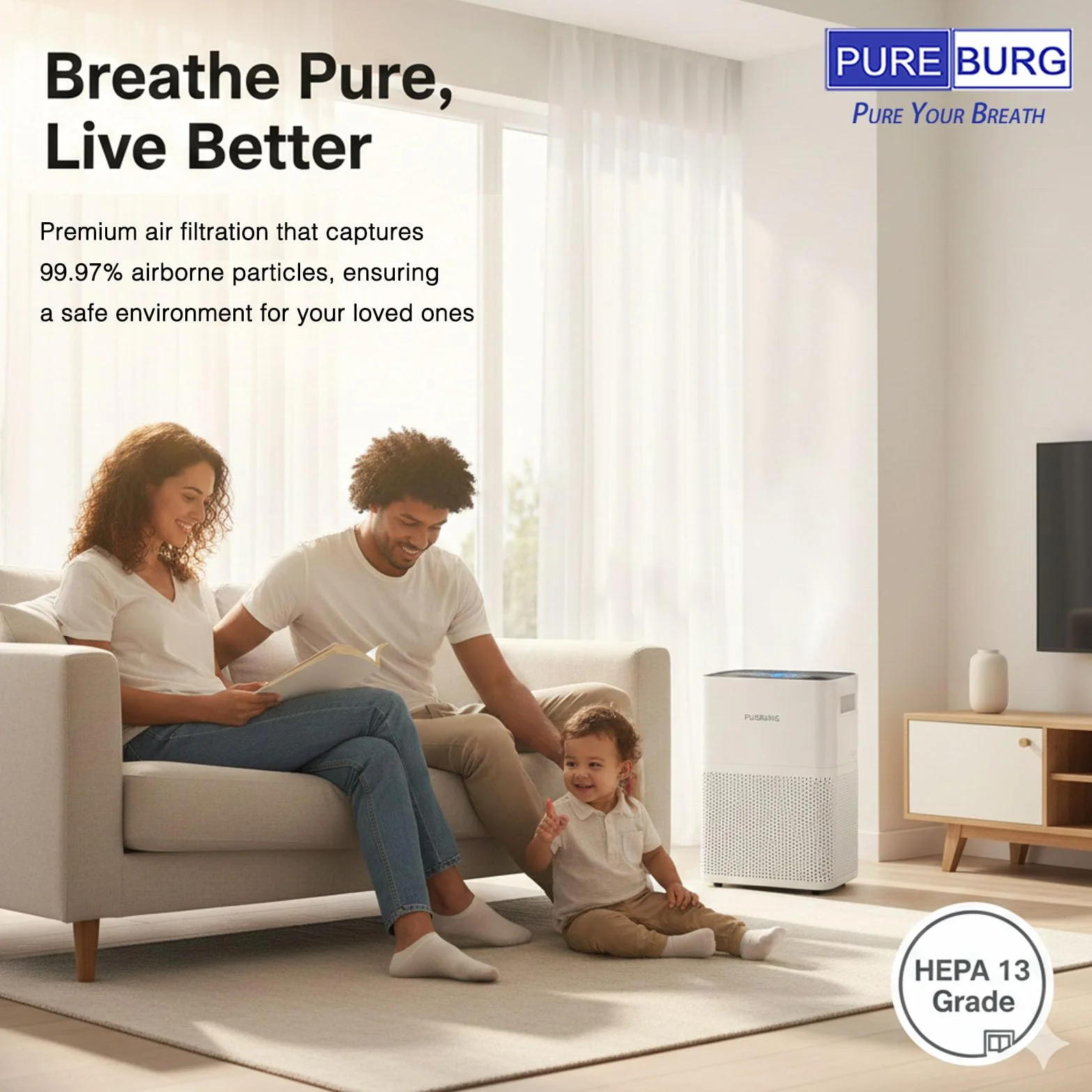 PUREBURG Premium H14 HEPA i filtr z węglem aktywnym, zapasowy filtr kompatybilny z VENTA AP902, AH902, LP60, LP60 WiFi, oczyszczacz powietrza LPH60 WiFi, 2 sztuki