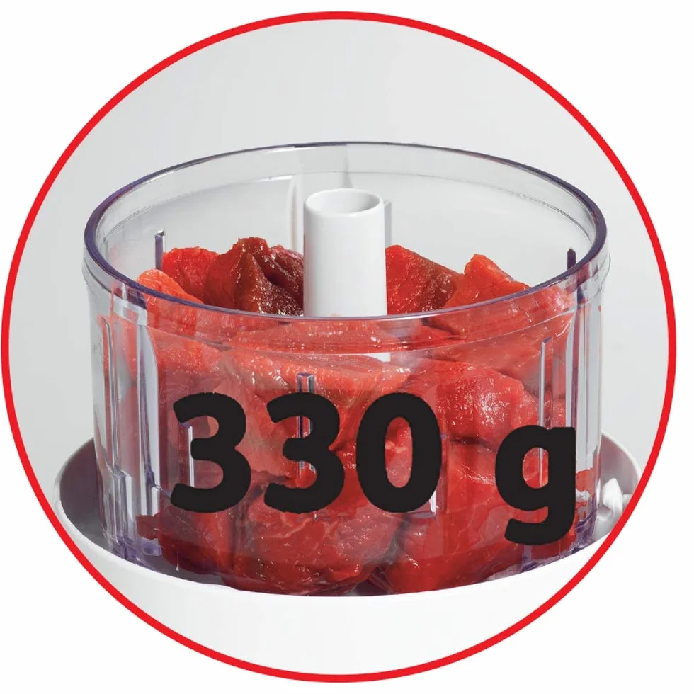 Tefal La Moulinette, elektryczny rozdrabniacz, 1000 W, 500 ml, schowek na kabel, 4 funkcje: rozdrabnianie, miksowanie, mielenie, DPA130, biały