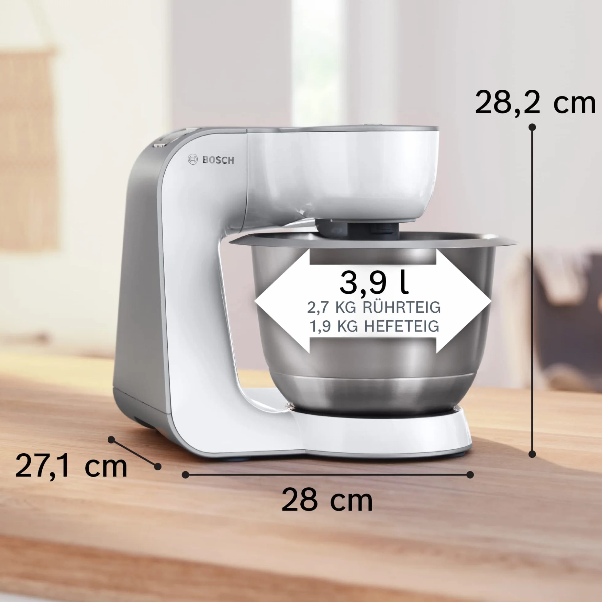Bosch Robot kuchenny Serie 4 MUM58W20 1000 W misa stalowa 3,9 l