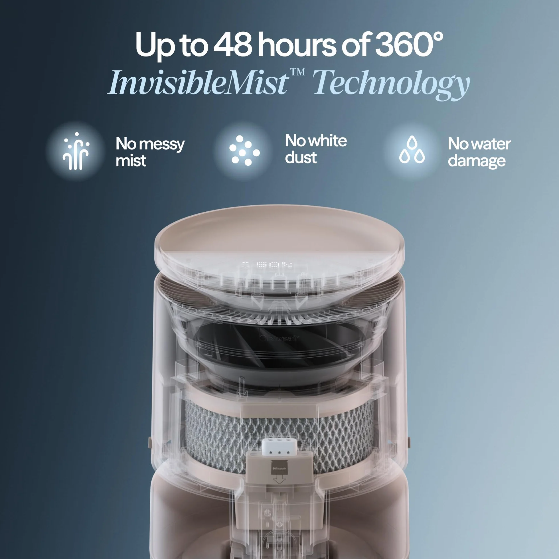 Blueair Nawilżacz powietrza DreamWell 48 h Top-Fill InvisibleMist cichy bez mgły