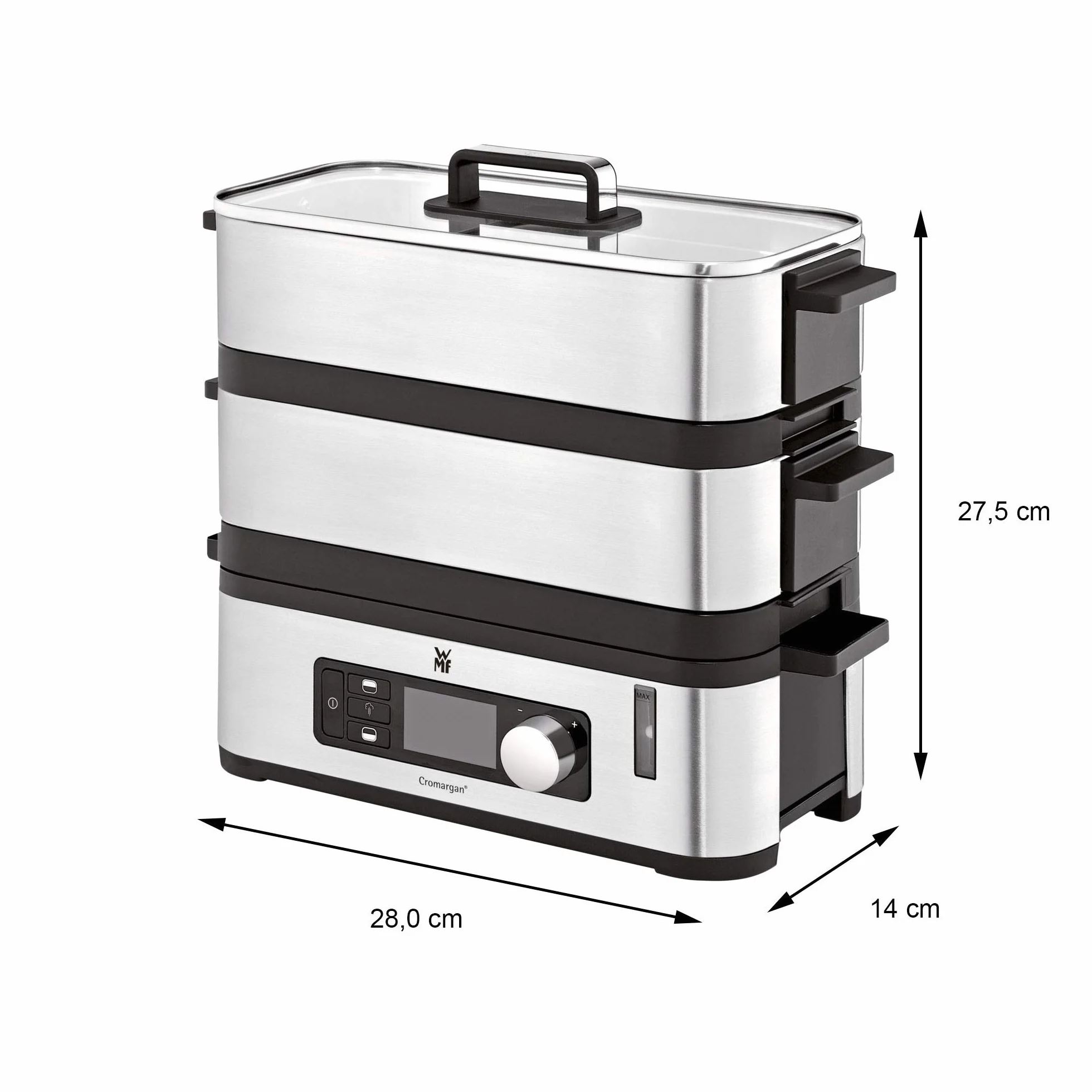 Wmf 415090011 Parowar, Czarny/Srebrny, 30L