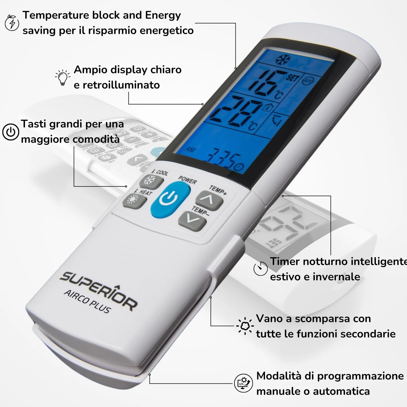 Superior Telec.Univ. Climatizzatori AirCo Plus illuminato SUPCU001