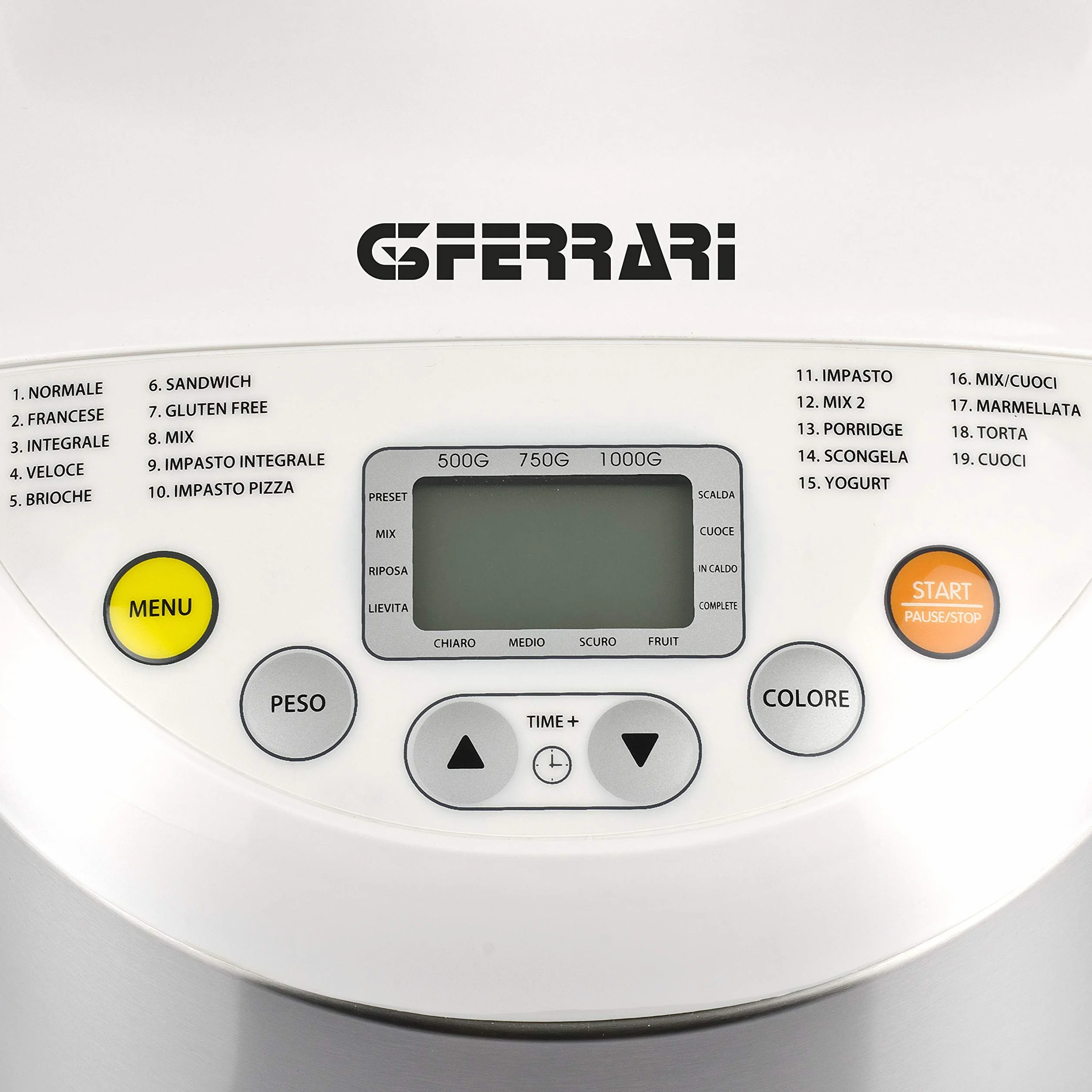 G3 Ferrari G10078 automat do pieczenia chleba Pagnotta, 550 W, stal nierdzewna, 19 programów, srebrny/biały