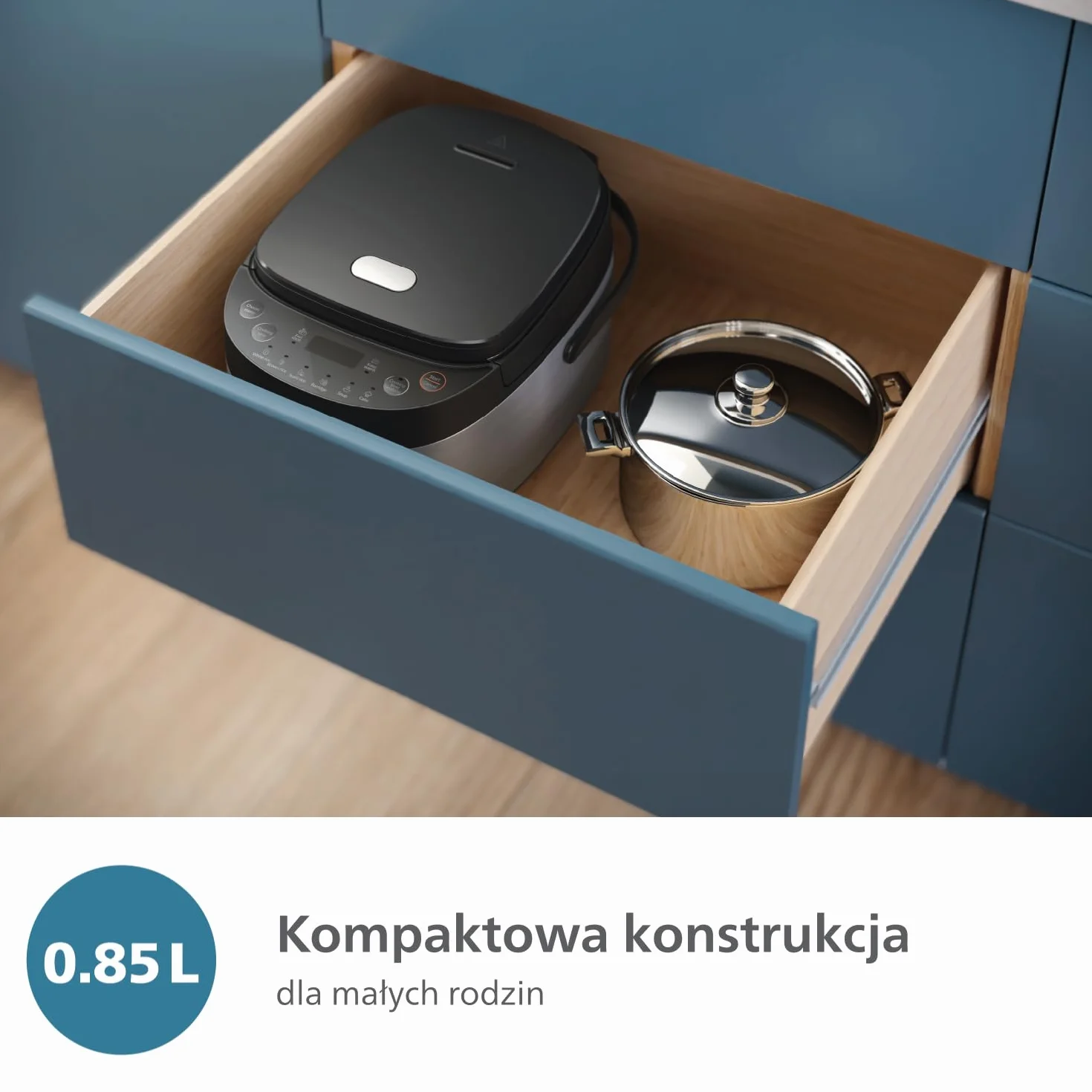 Philips Urządzenie do gotowania ryżu seria 3000 0,85 l 8 menu 4-warstwowy garnek nieprzywierający HD3093/80