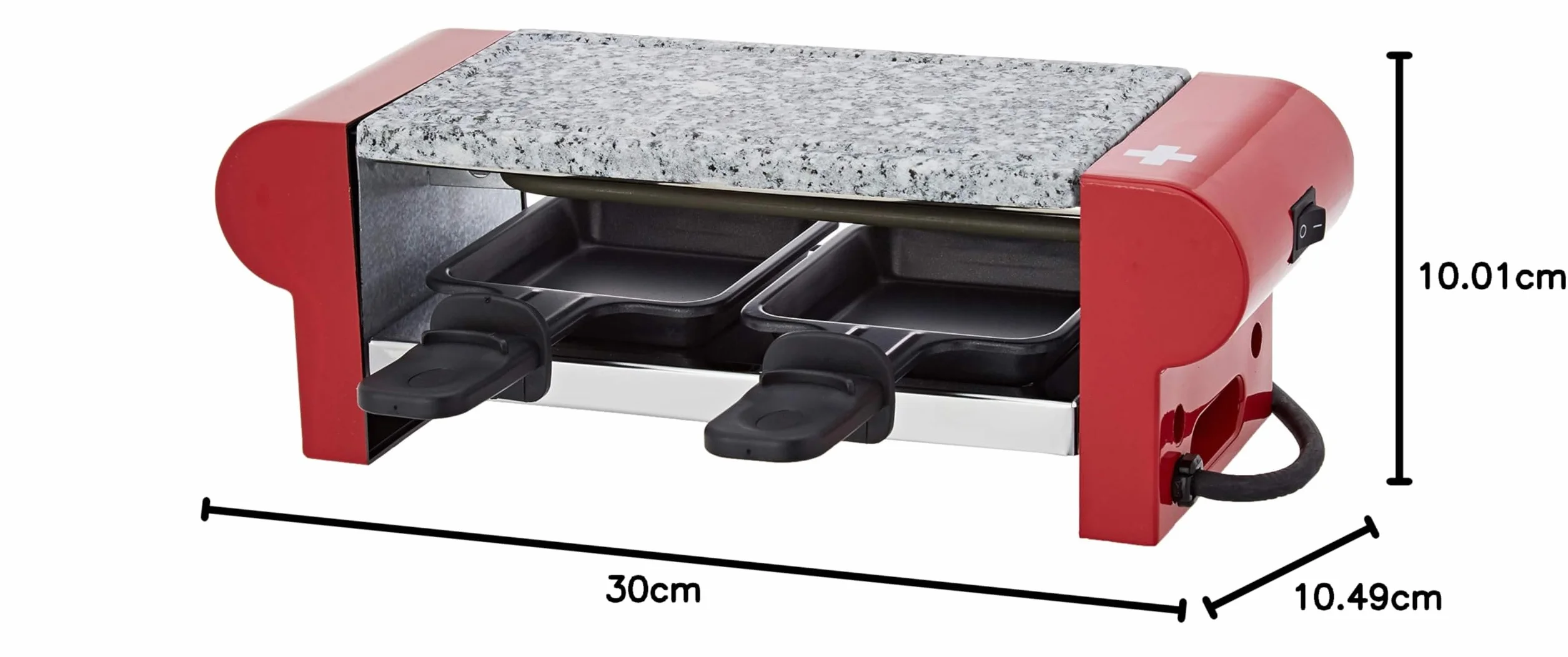 H.Koenig RP2 Raclette dla 2 osób z grillem kamiennym 350 W czerwony