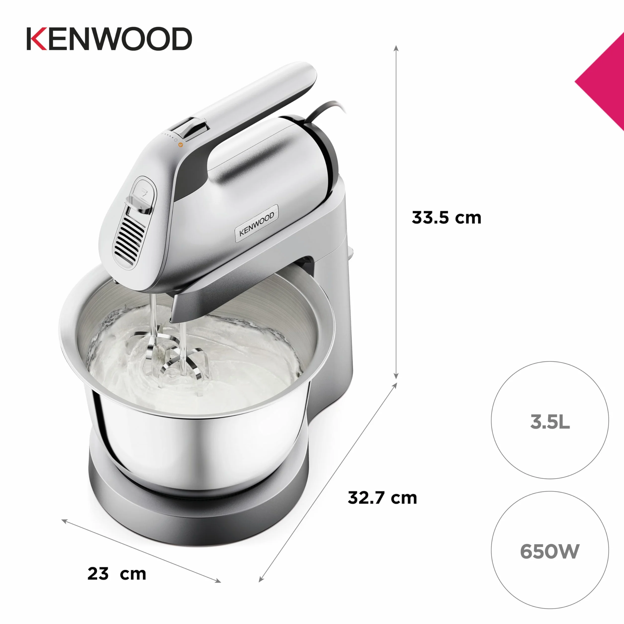 Kenwood Chafette Robot Kuchenny, Srebrny, 650 W