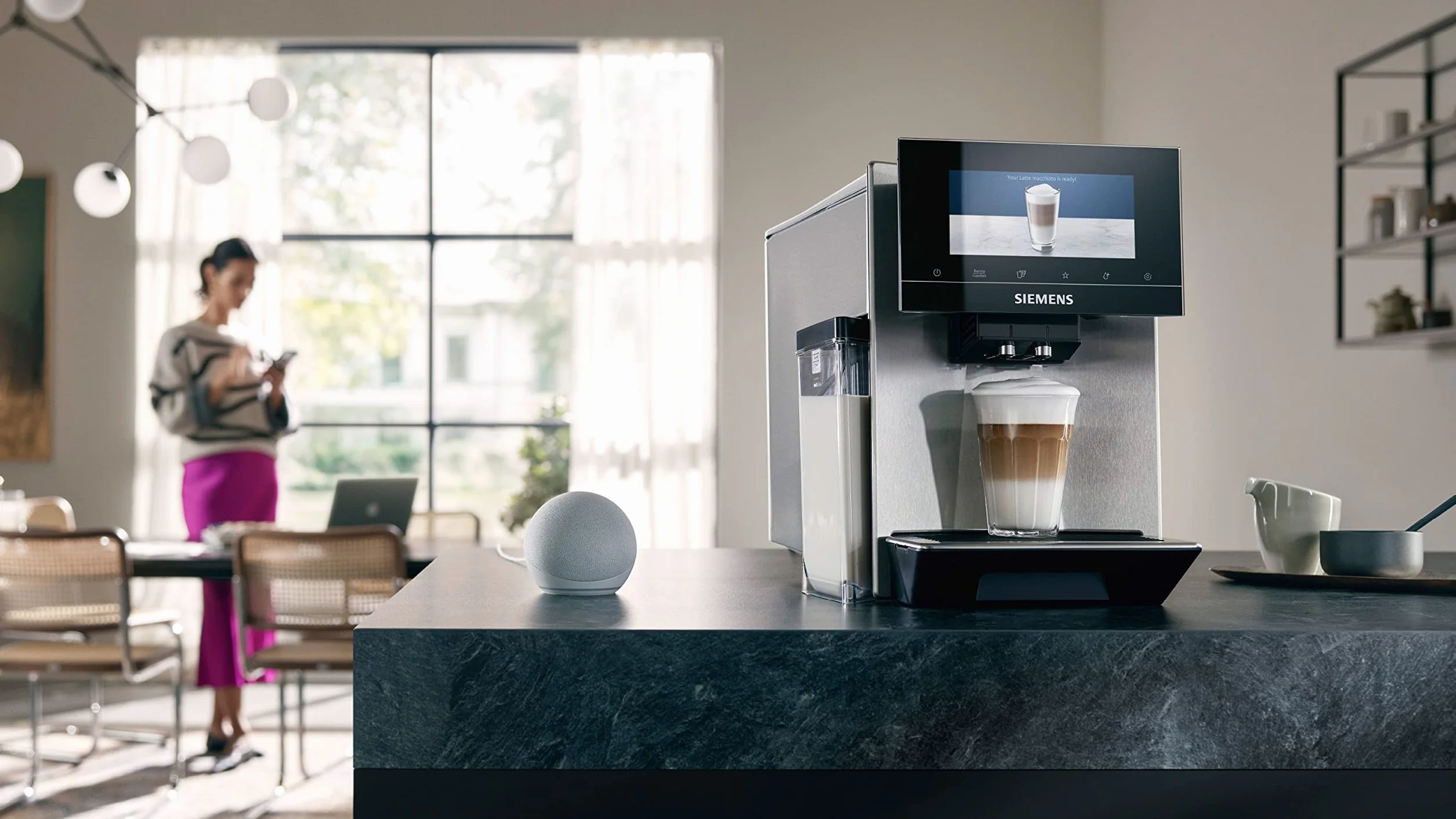 SIEMENS Ekspres do Kawy EQ900 TQ903R03 Stal Nierdzewna 6,8" Wyświetlacz Dotykowy Home Connect