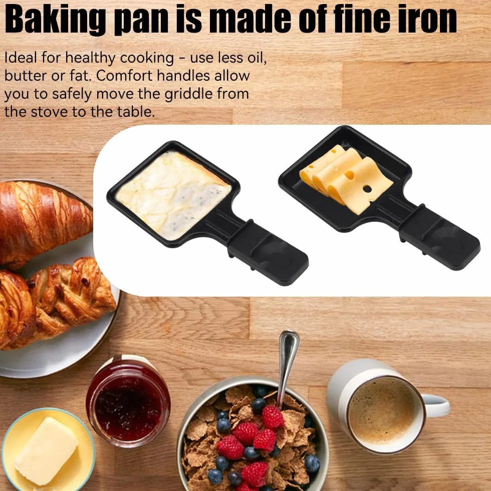 Mini zestaw 4 patelni z powłoką nieprzywierającą, patelnie do grillowania sera, z 4 drewnianymi łopatkami, przeznaczony do uniwersalnego grillowania elektrycznego, odpowiedni do grillowania sera, jaj