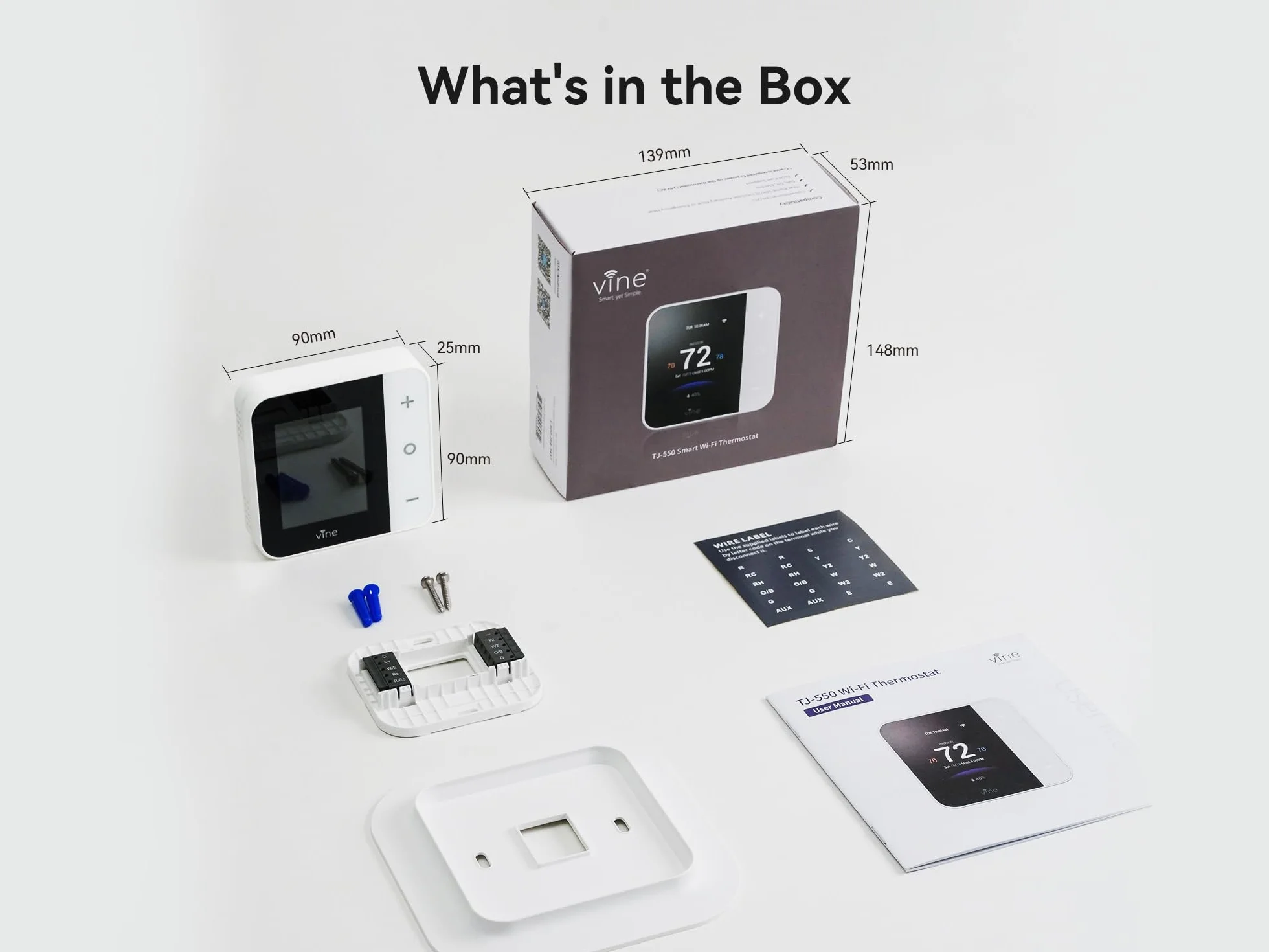 vine Inteligentny termostat WiFi do domu z Alexa i Google Assistant, programowalny 7 dni, Energy Star